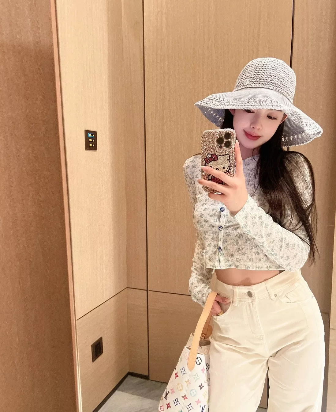 샤넬 빈티지 무드 블루 플라워 경량 가디건 상세 이미지 20