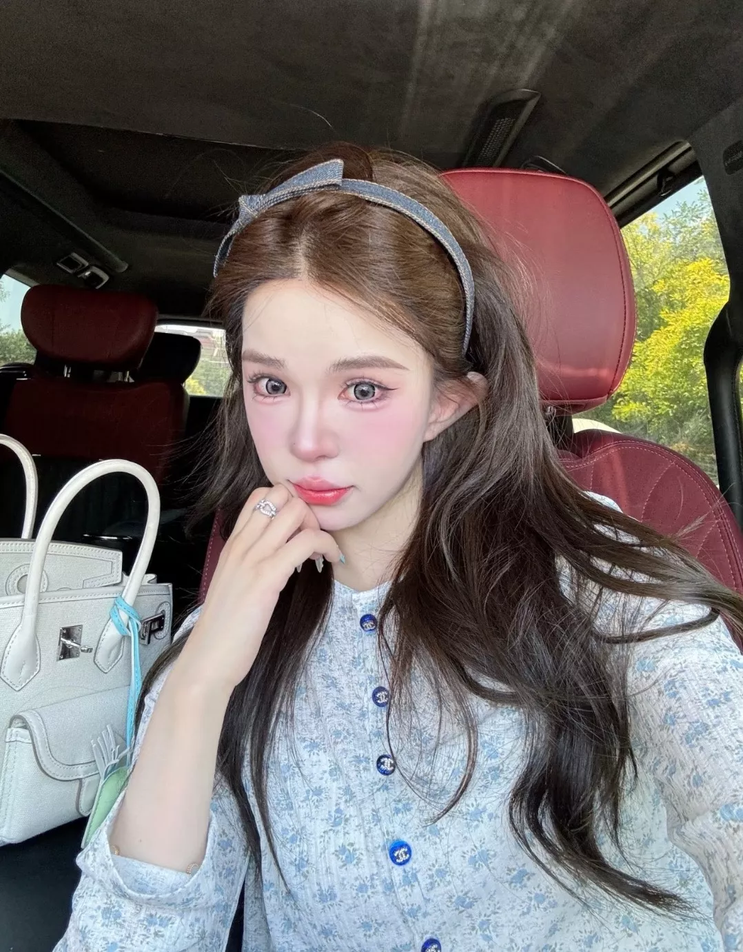 샤넬 빈티지 무드 블루 플라워 경량 가디건 상세 이미지 24