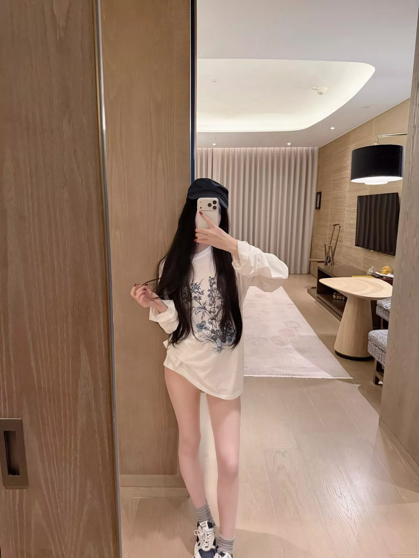 디올 블루 플라워 버터플라이 프린트 장식 선커버 상의 상세 이미지 17