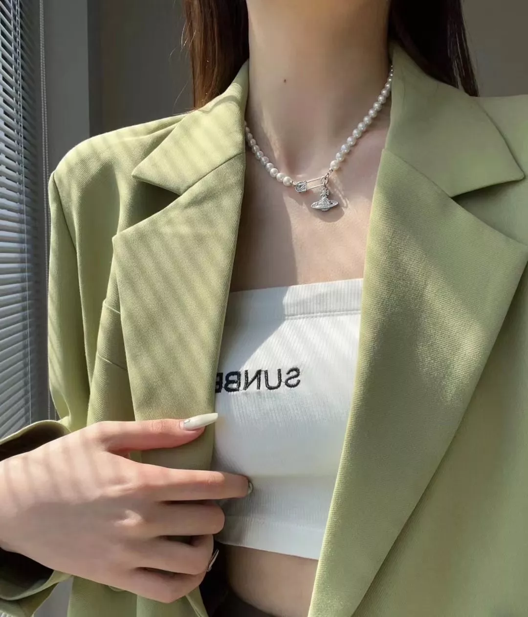 비비안웨스트우드 토성 진주 장식 네크리스 상세 이미지 13