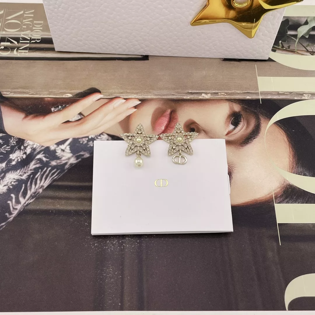 디올 CD 별 펄 드롭 이어링 상세 이미지 4