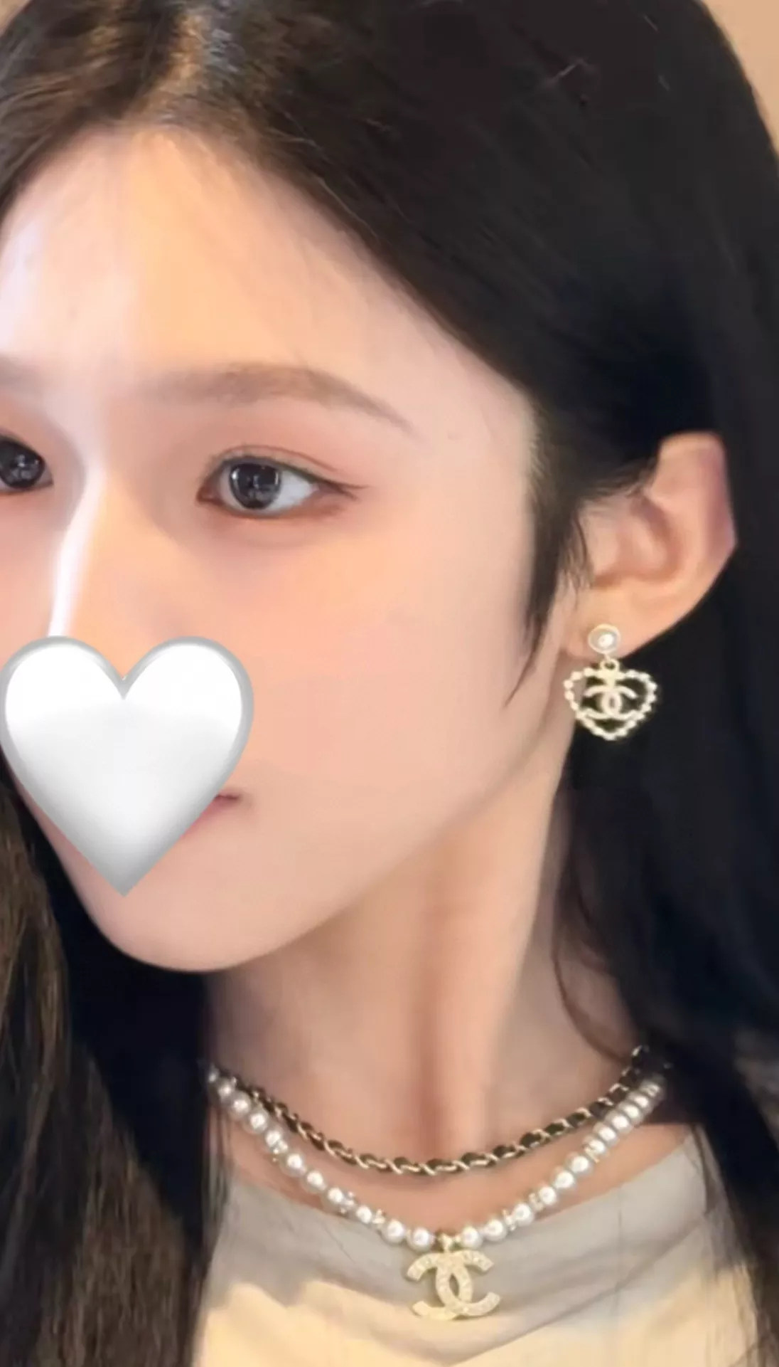 샤넬 하트 모티브 드롭 이어링 상세 이미지 8