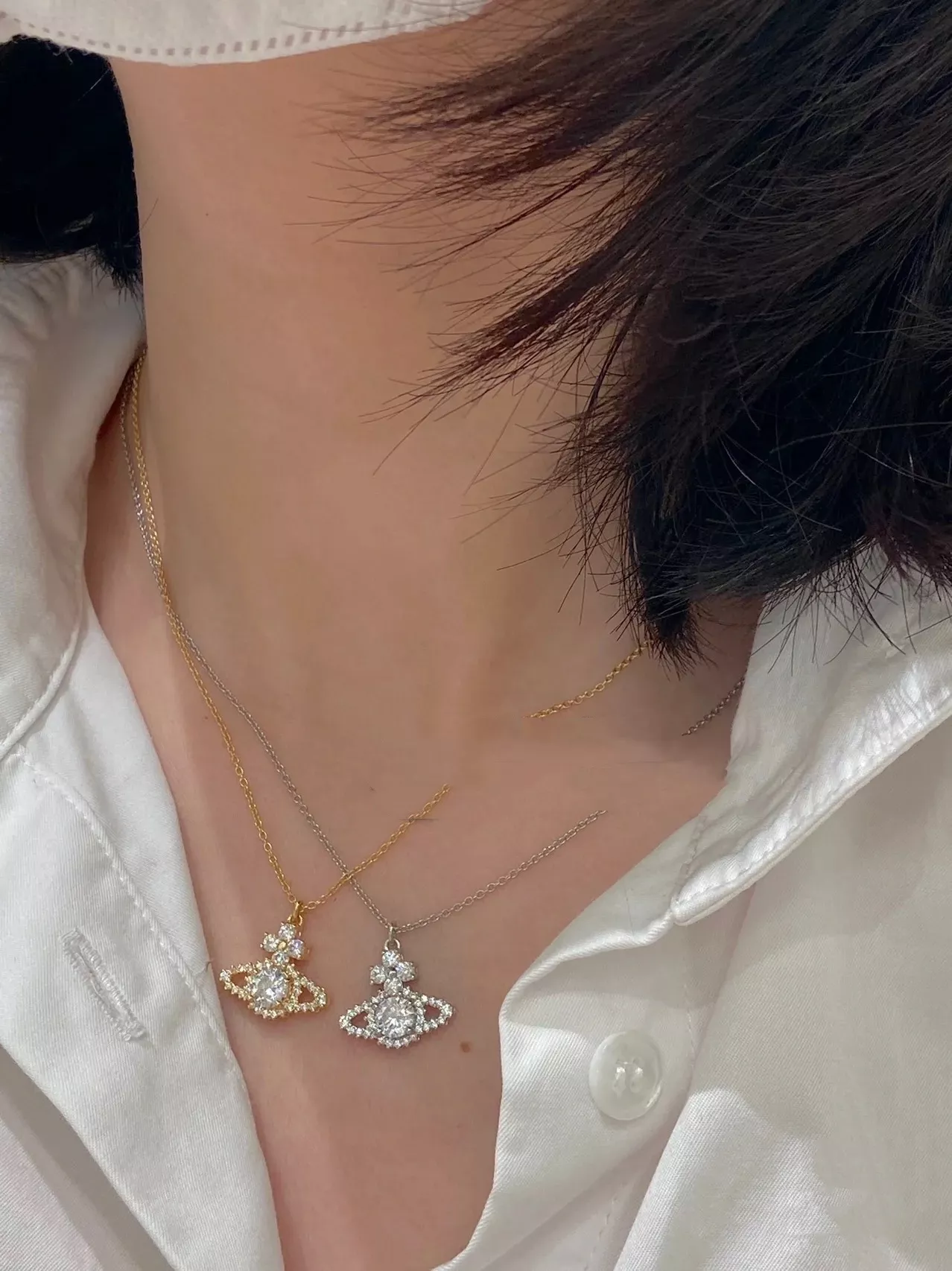 비비안웨스트우드 풀 다이아 새턴 포인트 목걸이 상세 이미지 18