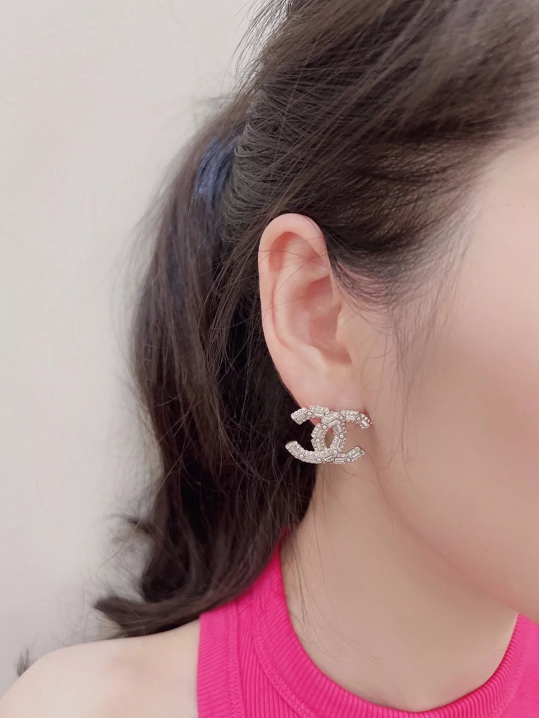 샤넬 더블 씨 큐빅 포인트 이어링 상세 이미지 17