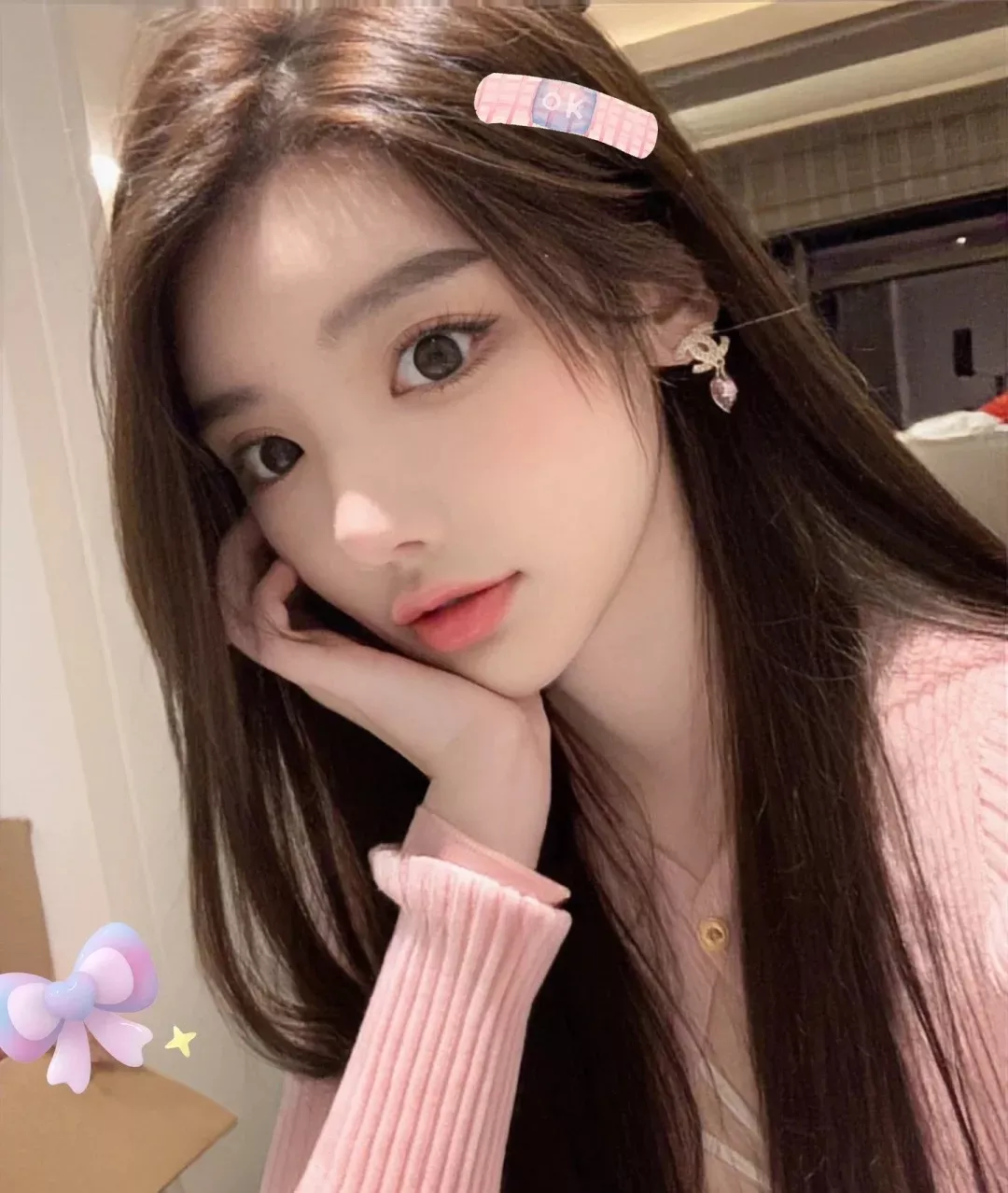 샤넬 핑크 하트 드롭 이어 장식 상세 이미지 34
