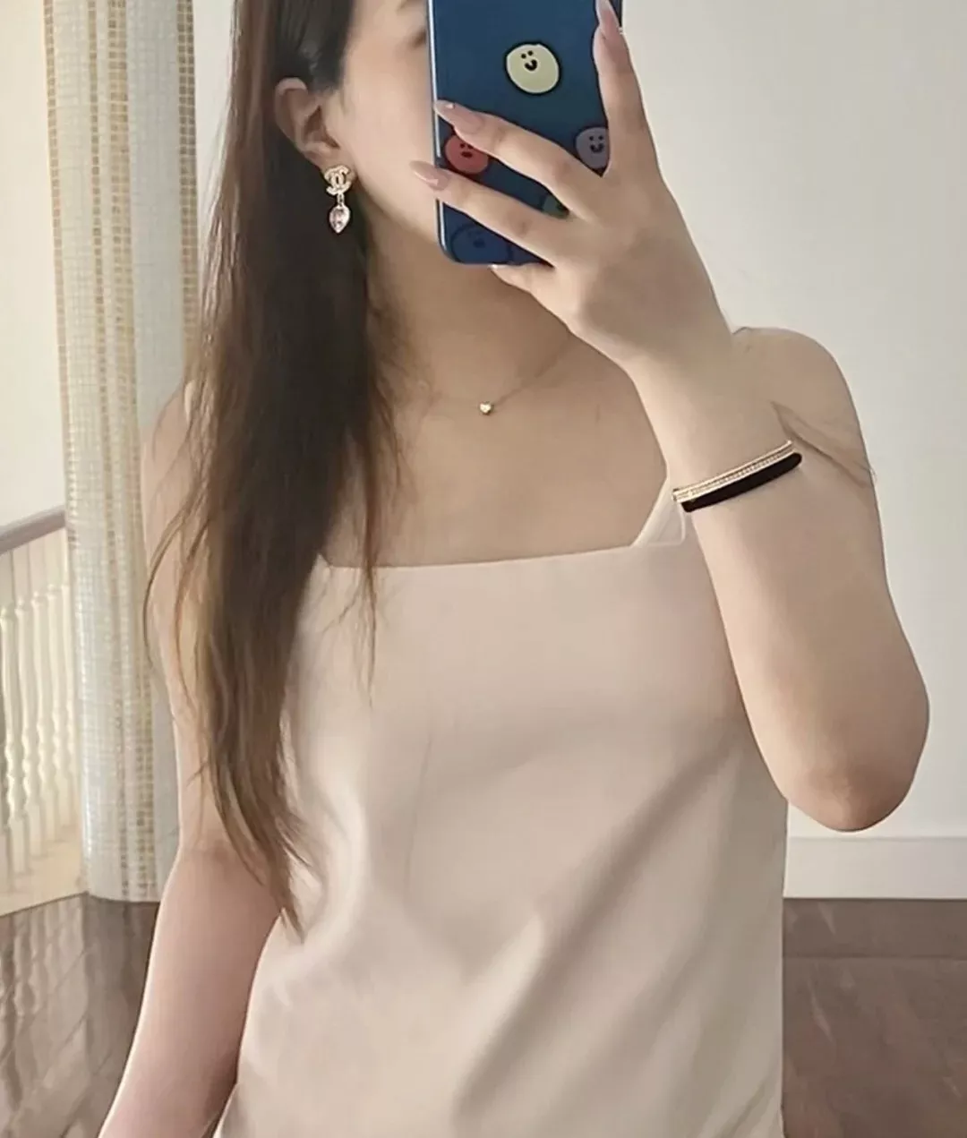 샤넬 핑크 하트 드롭 이어 장식 상세 이미지 20