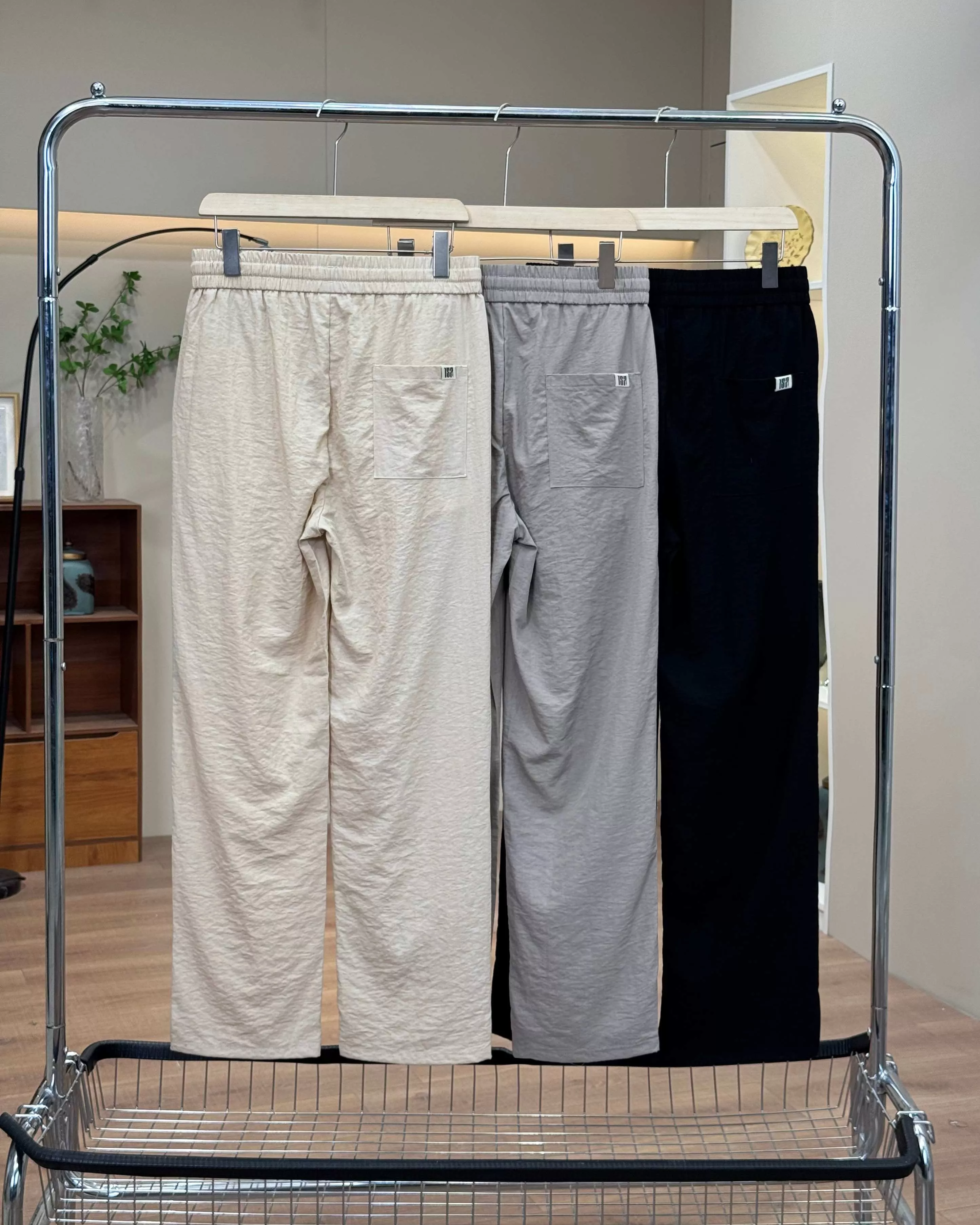 몽클레어 텐셀 린넨 혼방 와이드 스트레이트 팬츠 상세 이미지 5