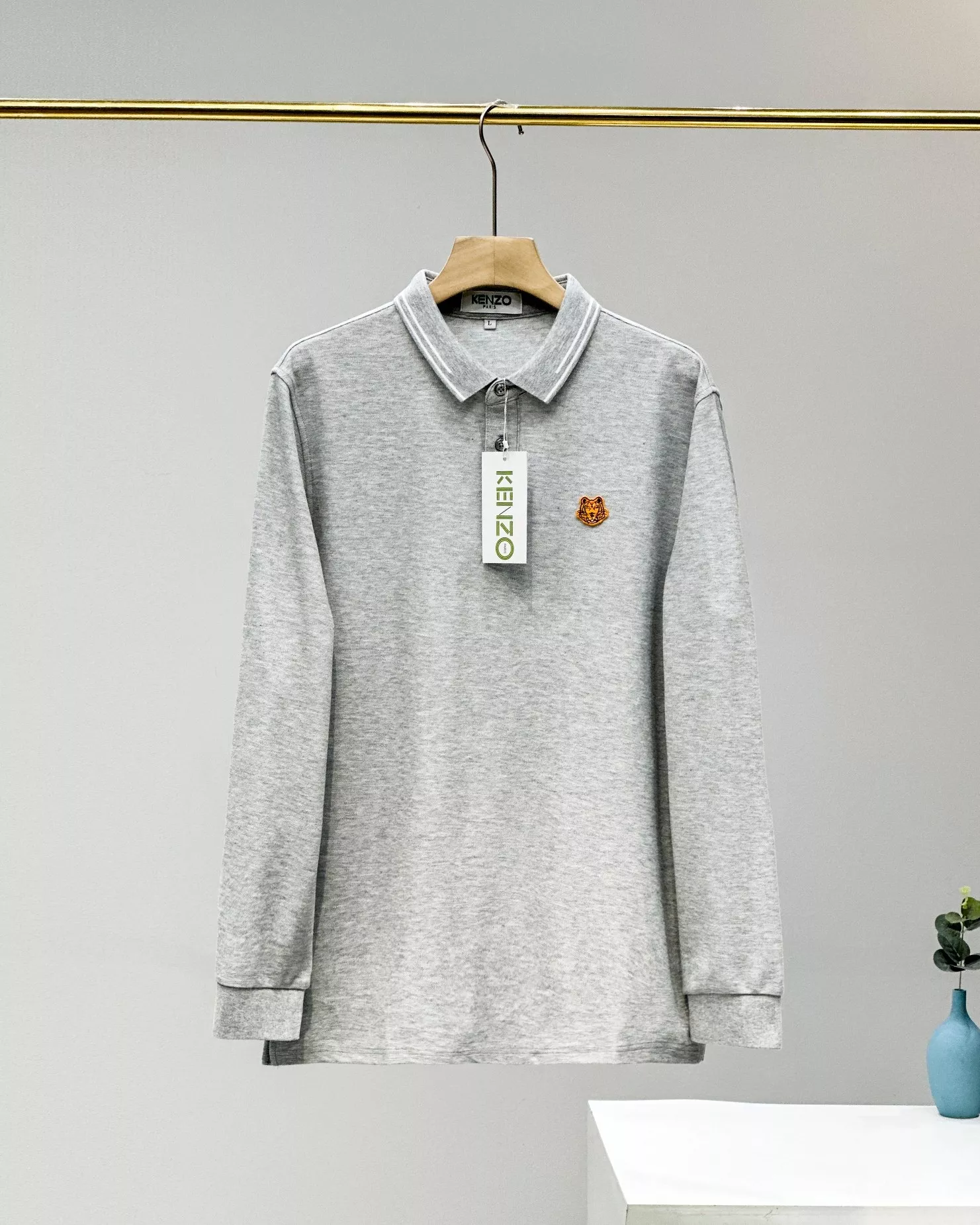 겐조 타이거 자수 긴소매 폴로 상의 상세 이미지 4