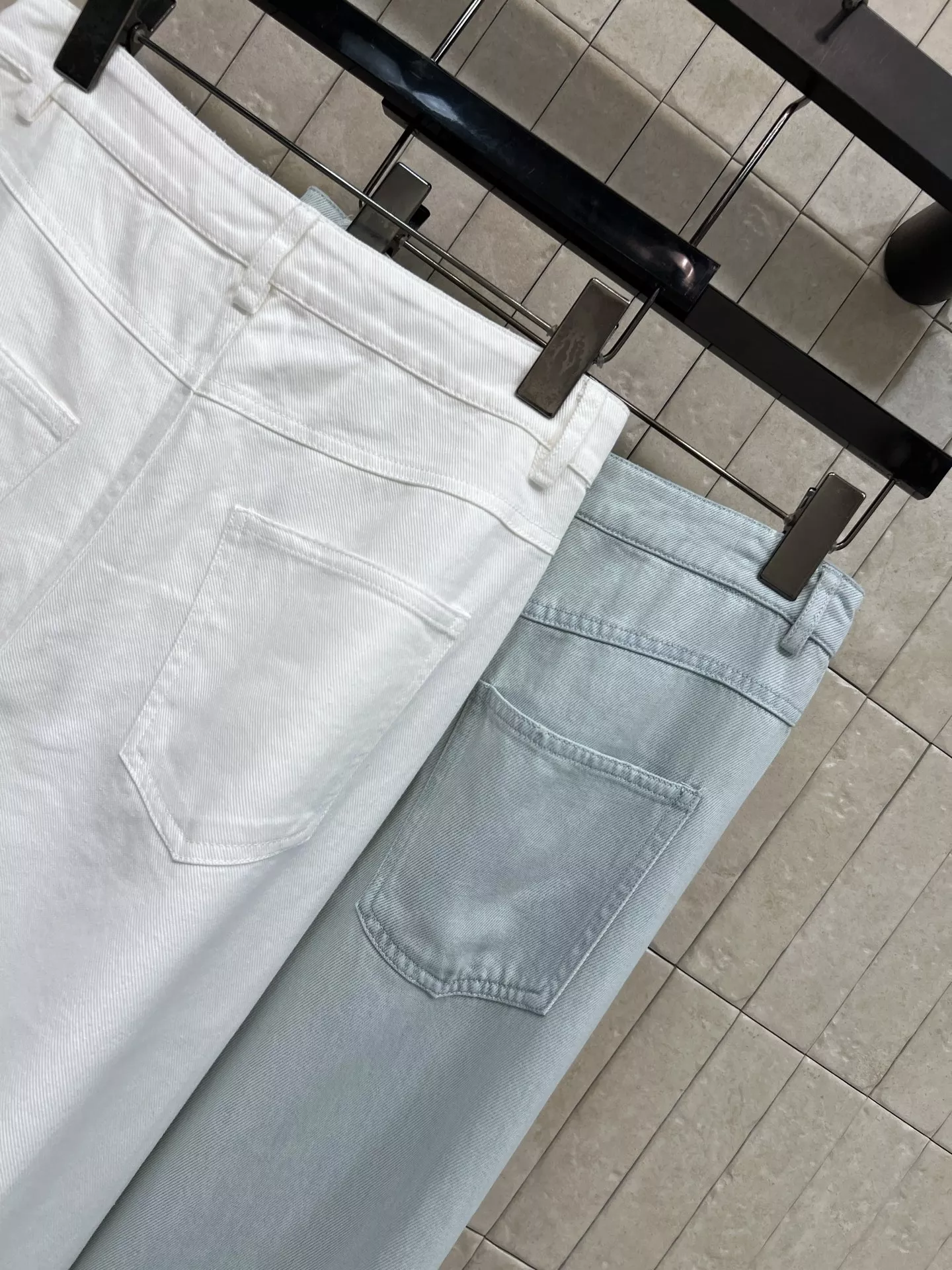샤넬 큐빅 장식 와이드 데님 팬츠 상세 이미지 8