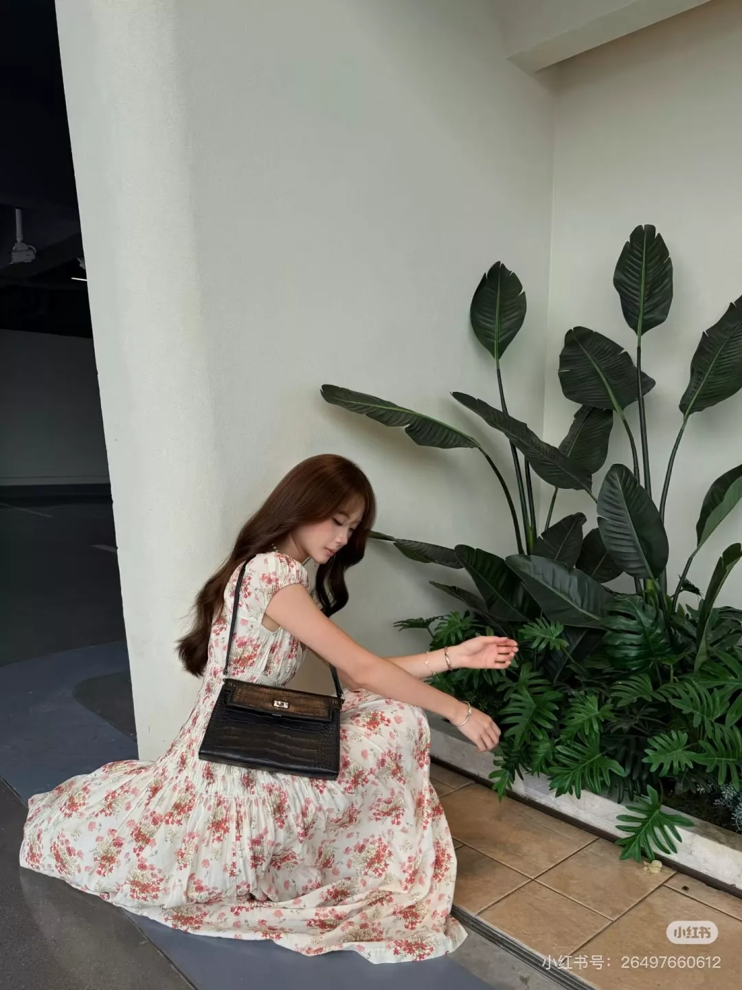 노브랜드 빈티지 레드 플라워 코튼 드레스 상세 이미지 13
