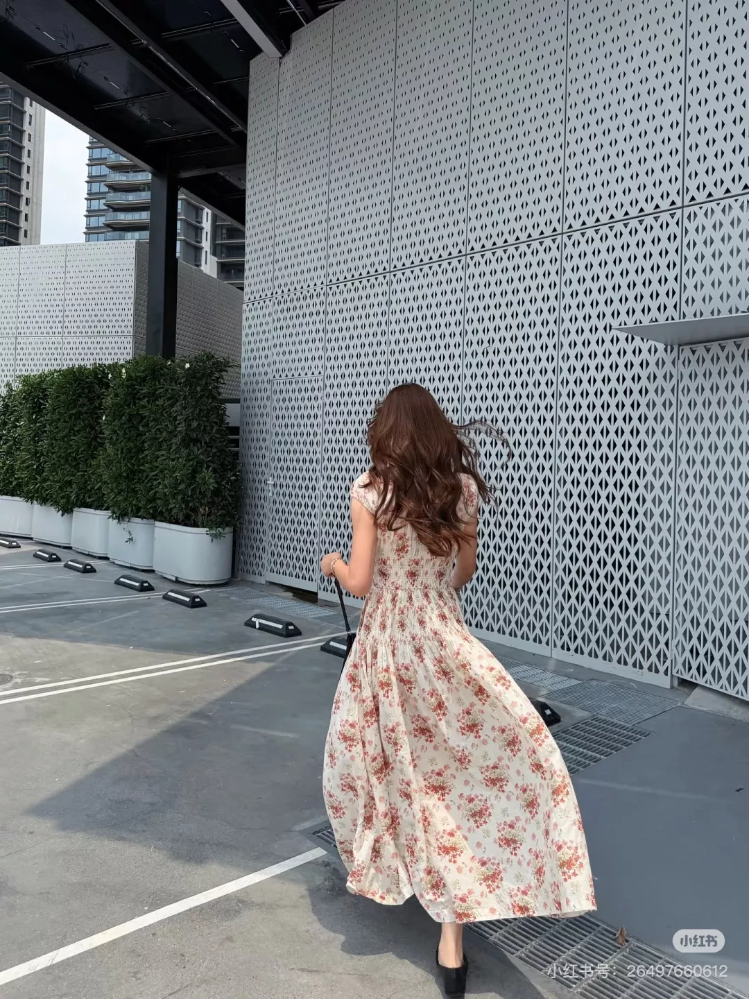 노브랜드 빈티지 레드 플라워 코튼 드레스 상세 이미지 14