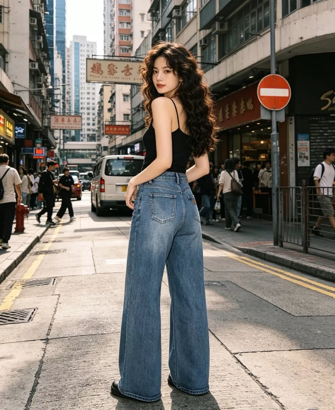 디올 하이웨이스트 와이드 데님 팬츠 상세 이미지 15
