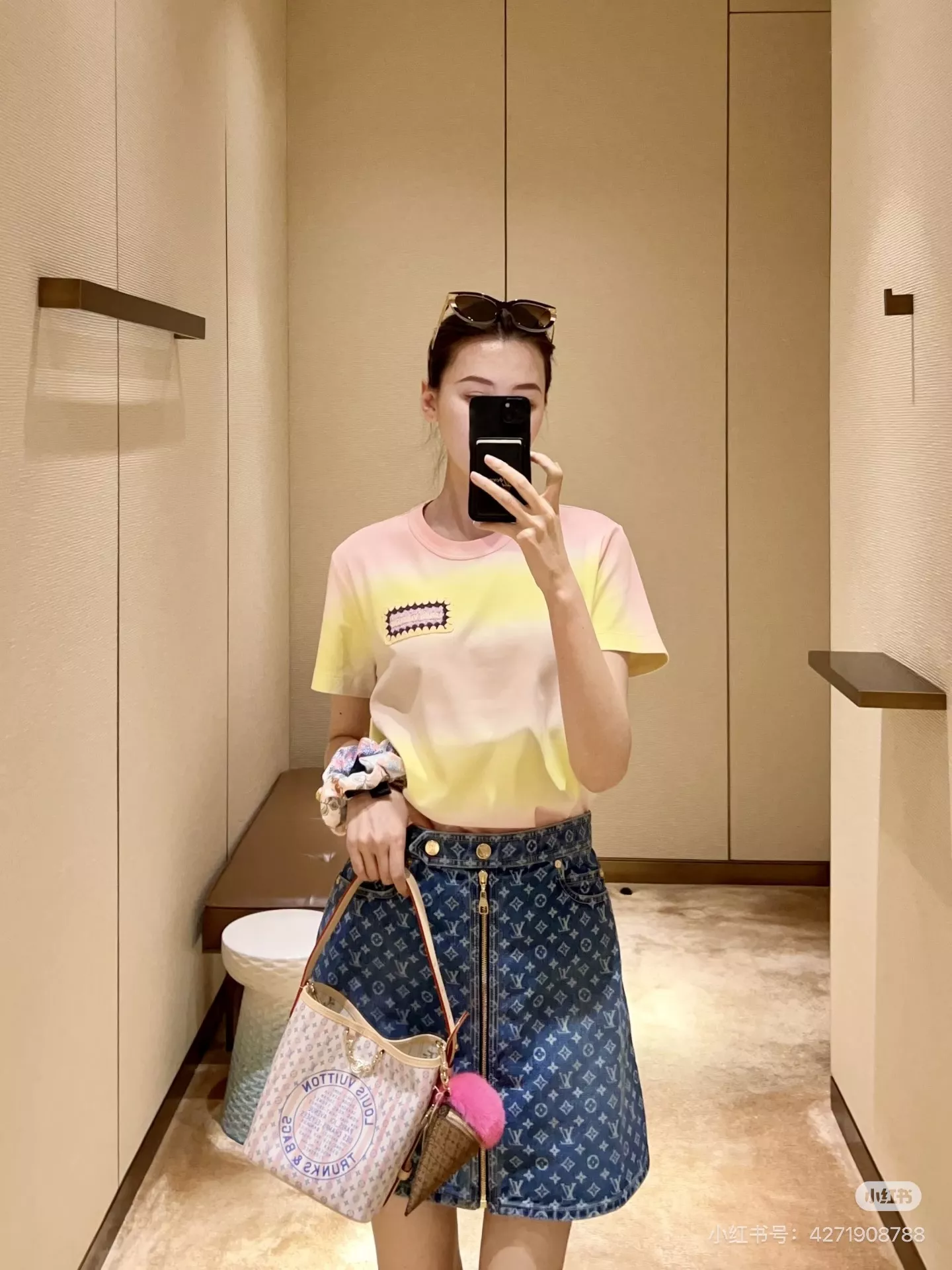 루이비통 모노그램 워싱 데님 스커트 상세 이미지 15