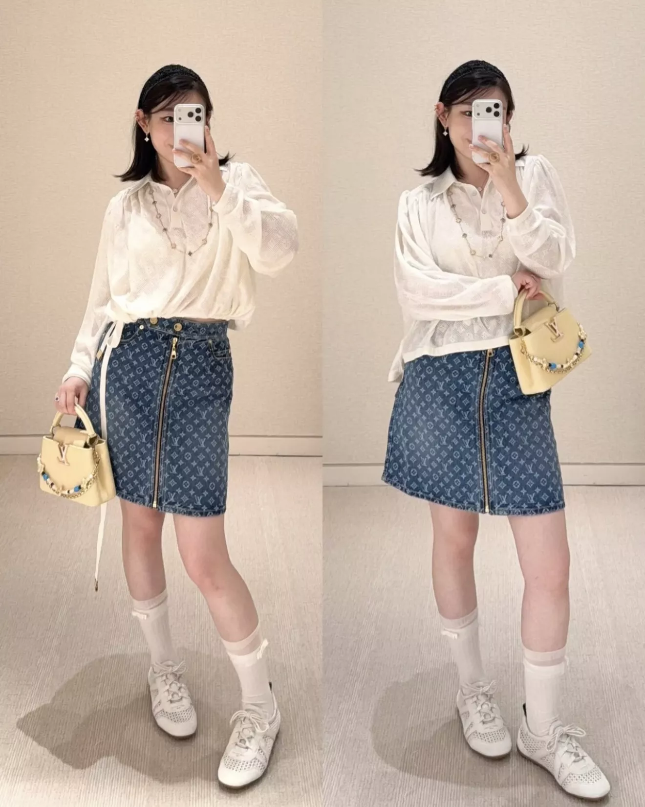 루이비통 모노그램 워싱 데님 스커트 상세 이미지 33