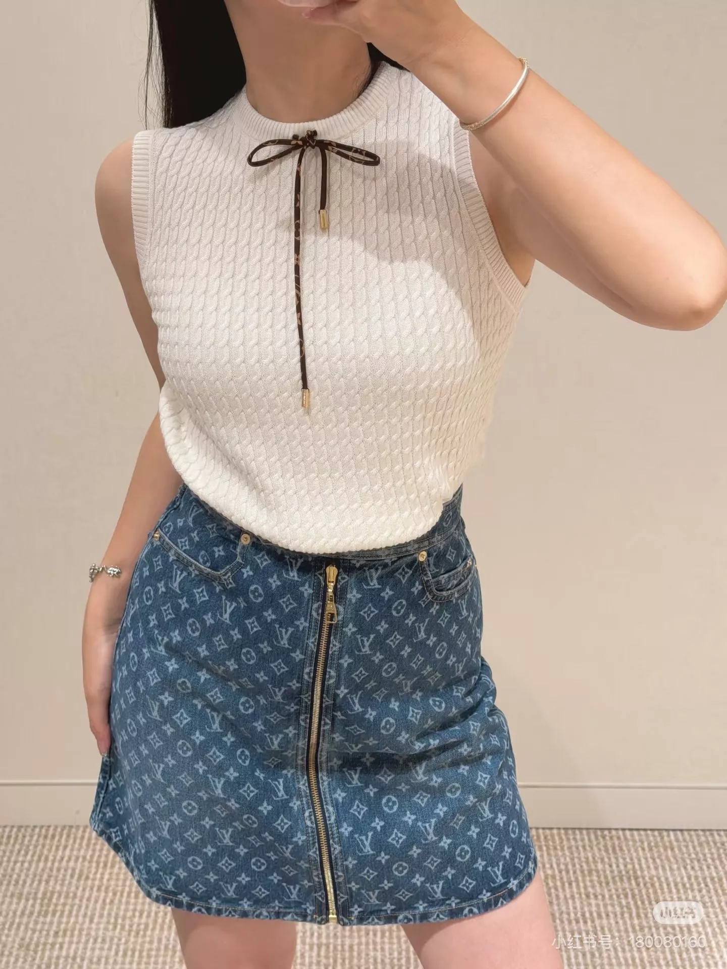 루이비통 모노그램 워싱 데님 스커트 상세 이미지 32