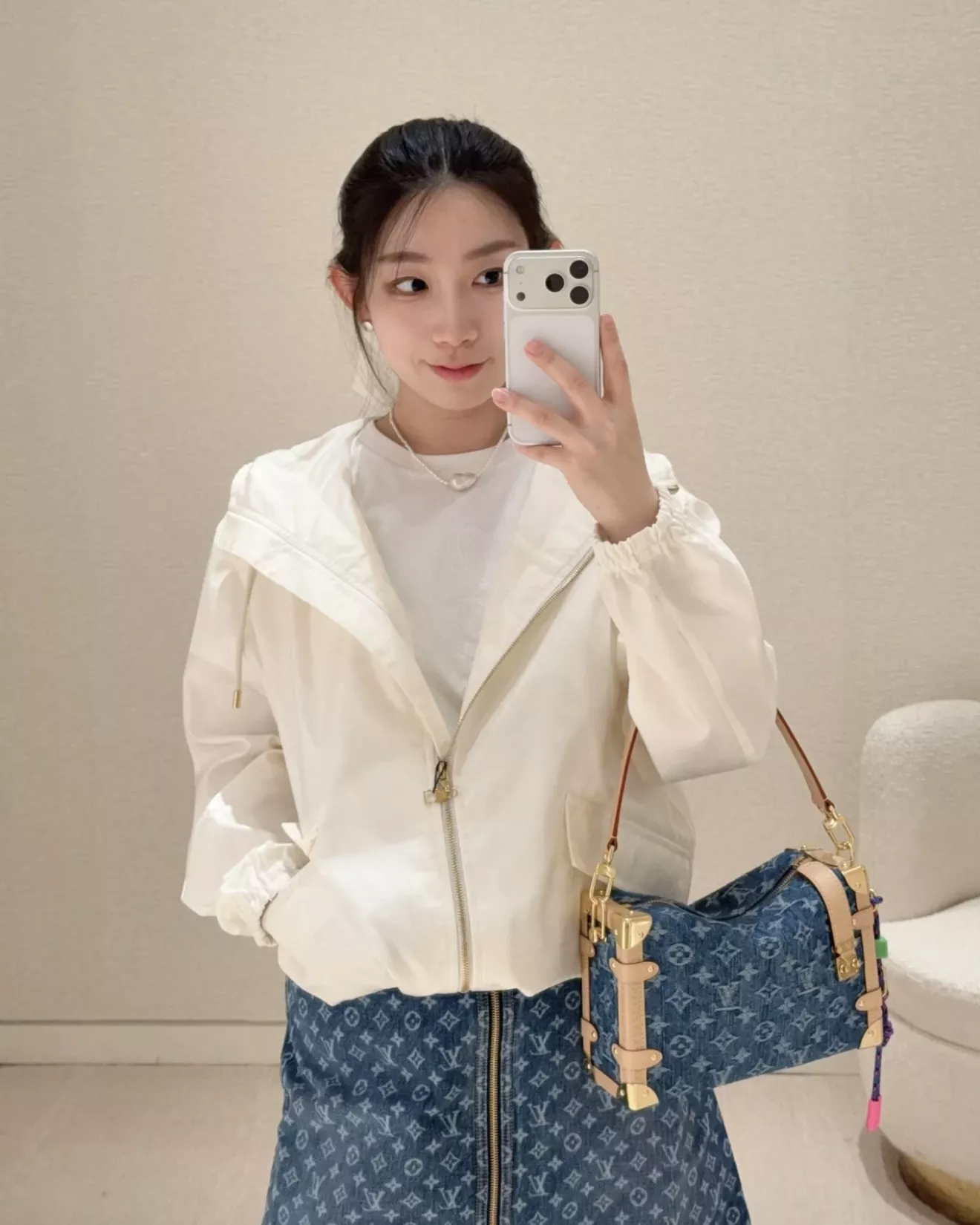 루이비통 모노그램 워싱 데님 스커트 상세 이미지 37