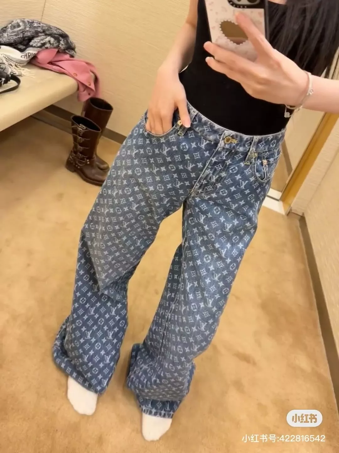 루이비통 모노그램 와이드 데님 팬츠 상세 이미지 34
