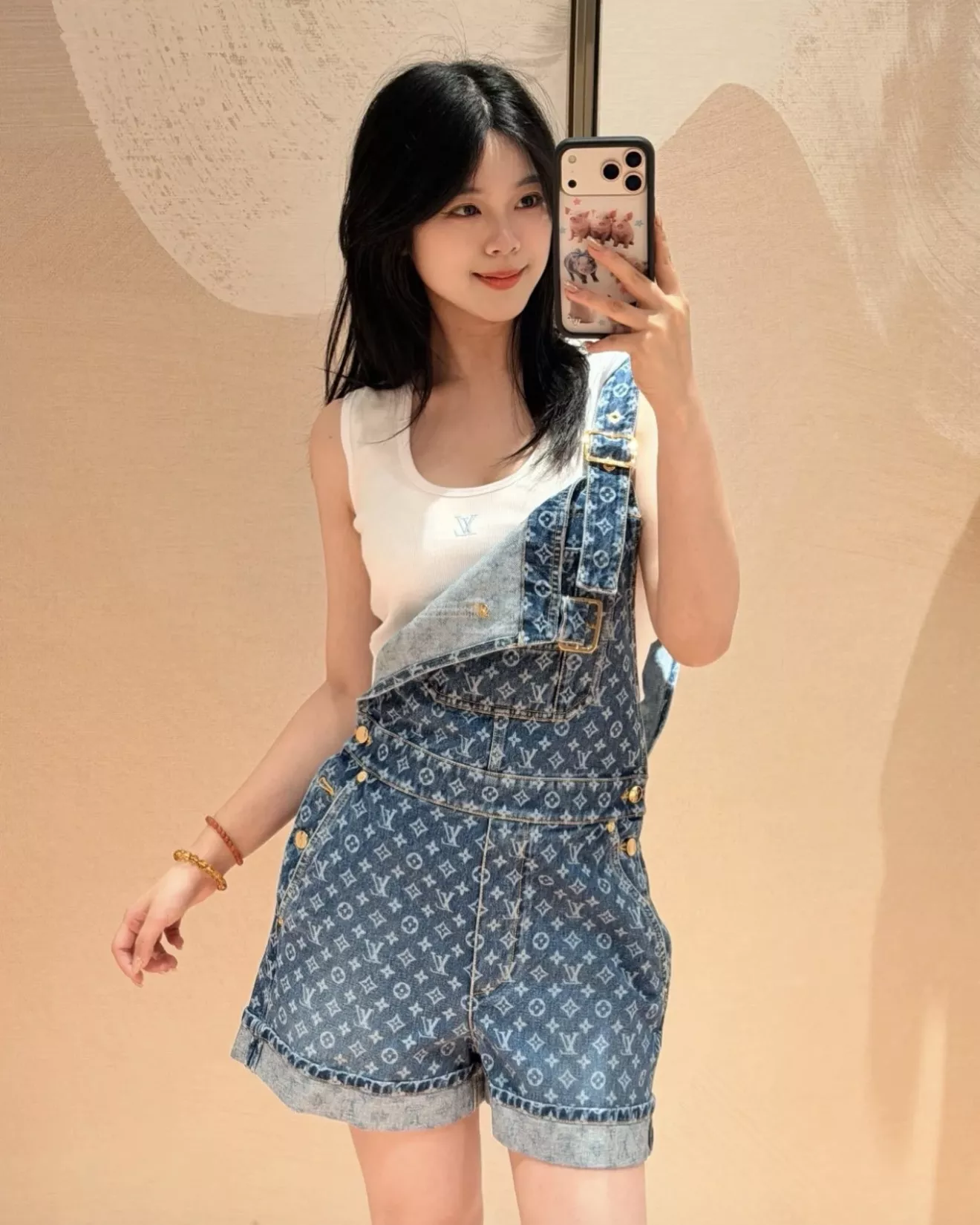 루이비통 모노그램 워싱 데님 오버롤 숏팬츠 상세 이미지 31