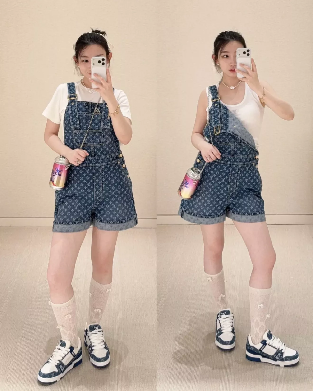 루이비통 모노그램 워싱 데님 오버롤 숏팬츠 상세 이미지 28