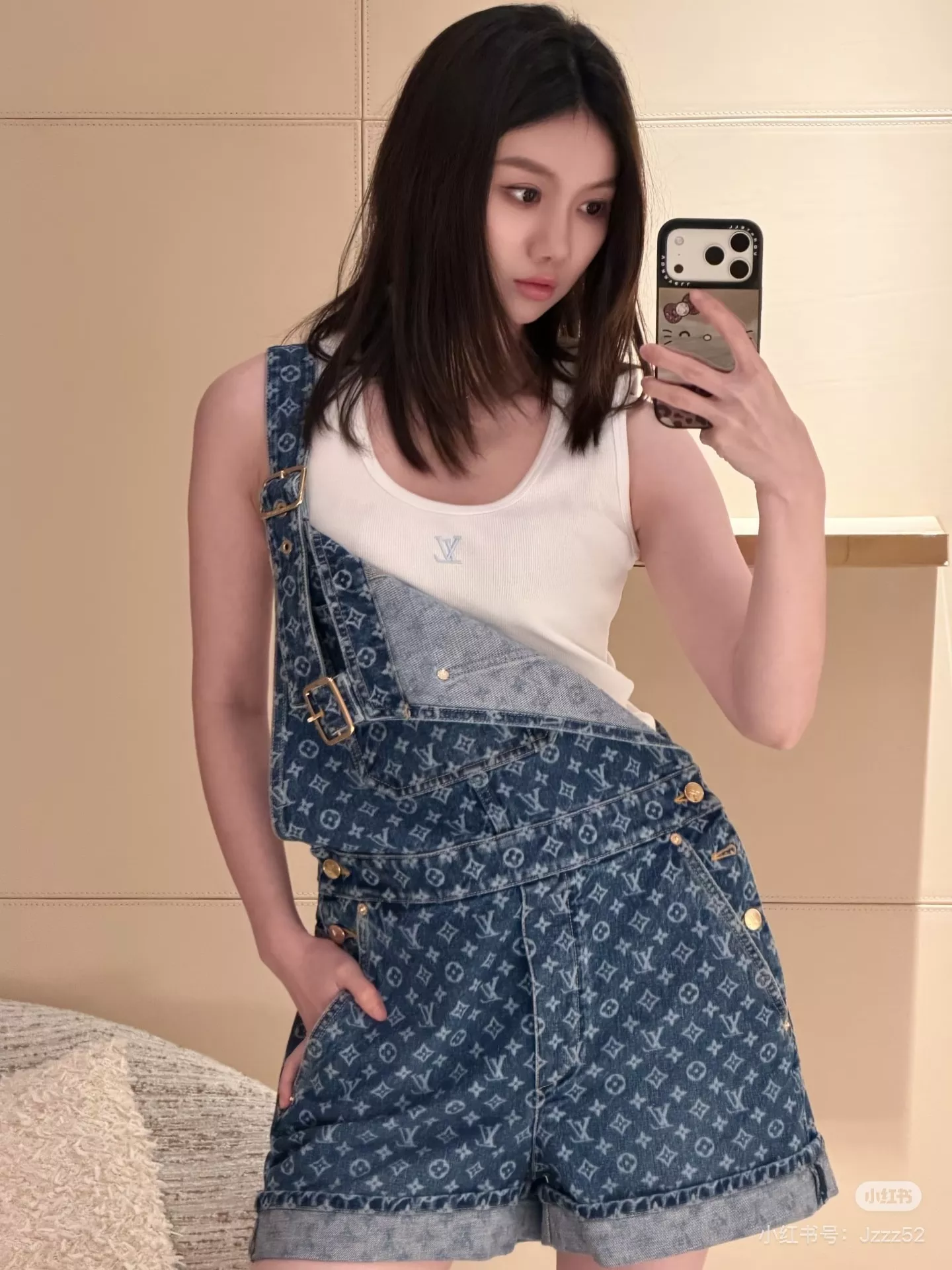 루이비통 모노그램 워싱 데님 오버롤 숏팬츠 상세 이미지 63