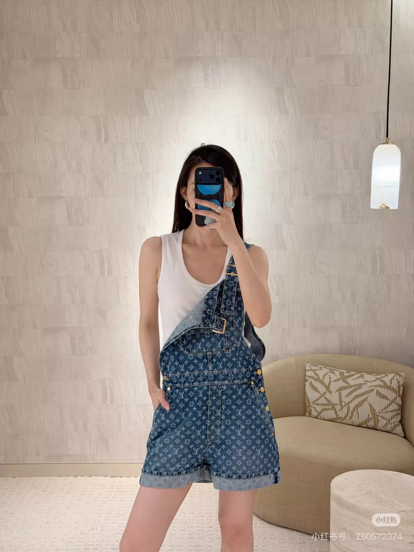 루이비통 모노그램 워싱 데님 오버롤 숏팬츠 상세 이미지 43