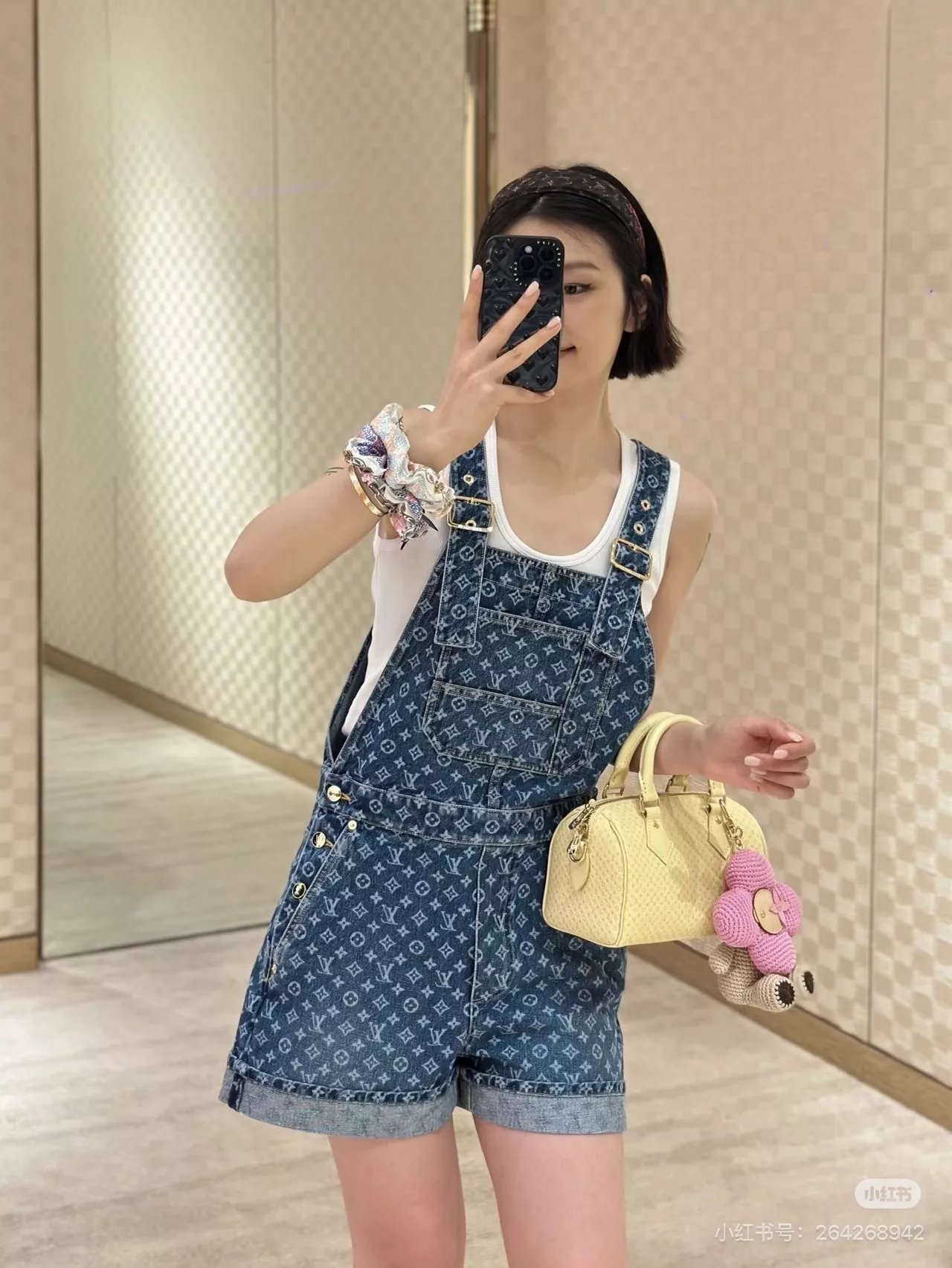 루이비통 모노그램 워싱 데님 오버롤 숏팬츠 상세 이미지 39