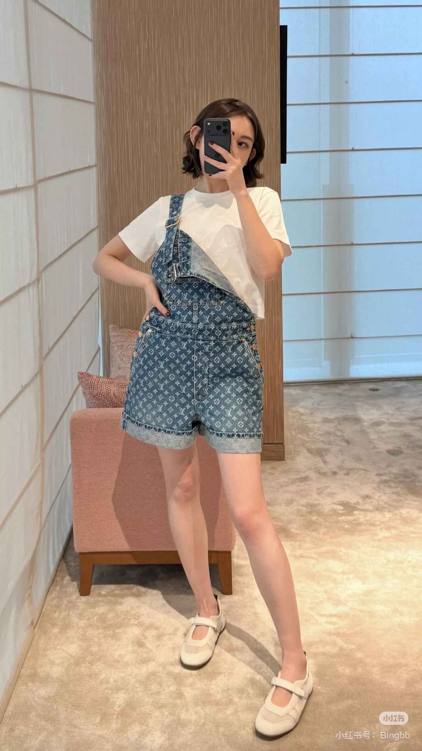 루이비통 모노그램 워싱 데님 오버롤 숏팬츠 상세 이미지 42