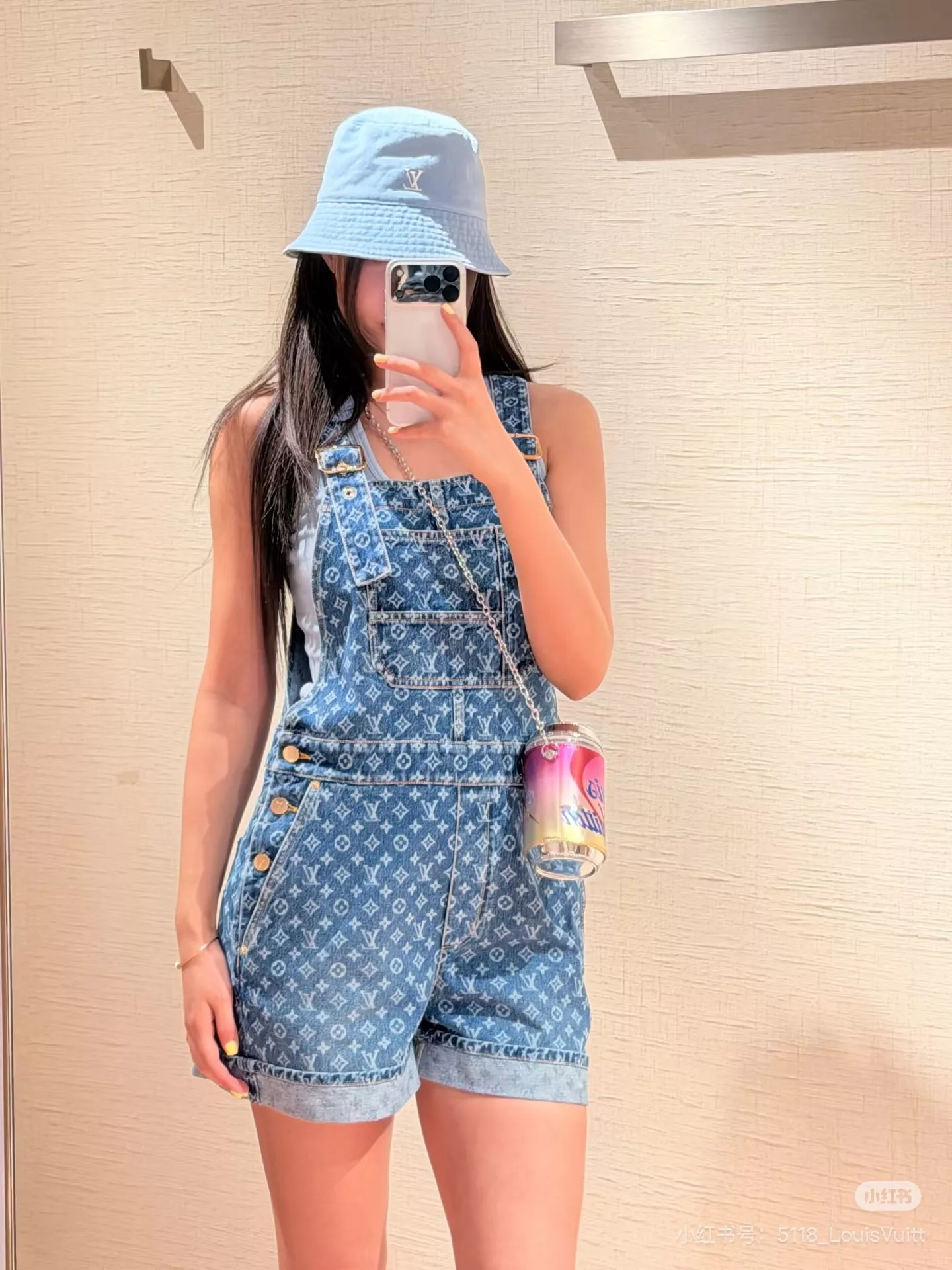 루이비통 모노그램 워싱 데님 오버롤 숏팬츠 상세 이미지 75