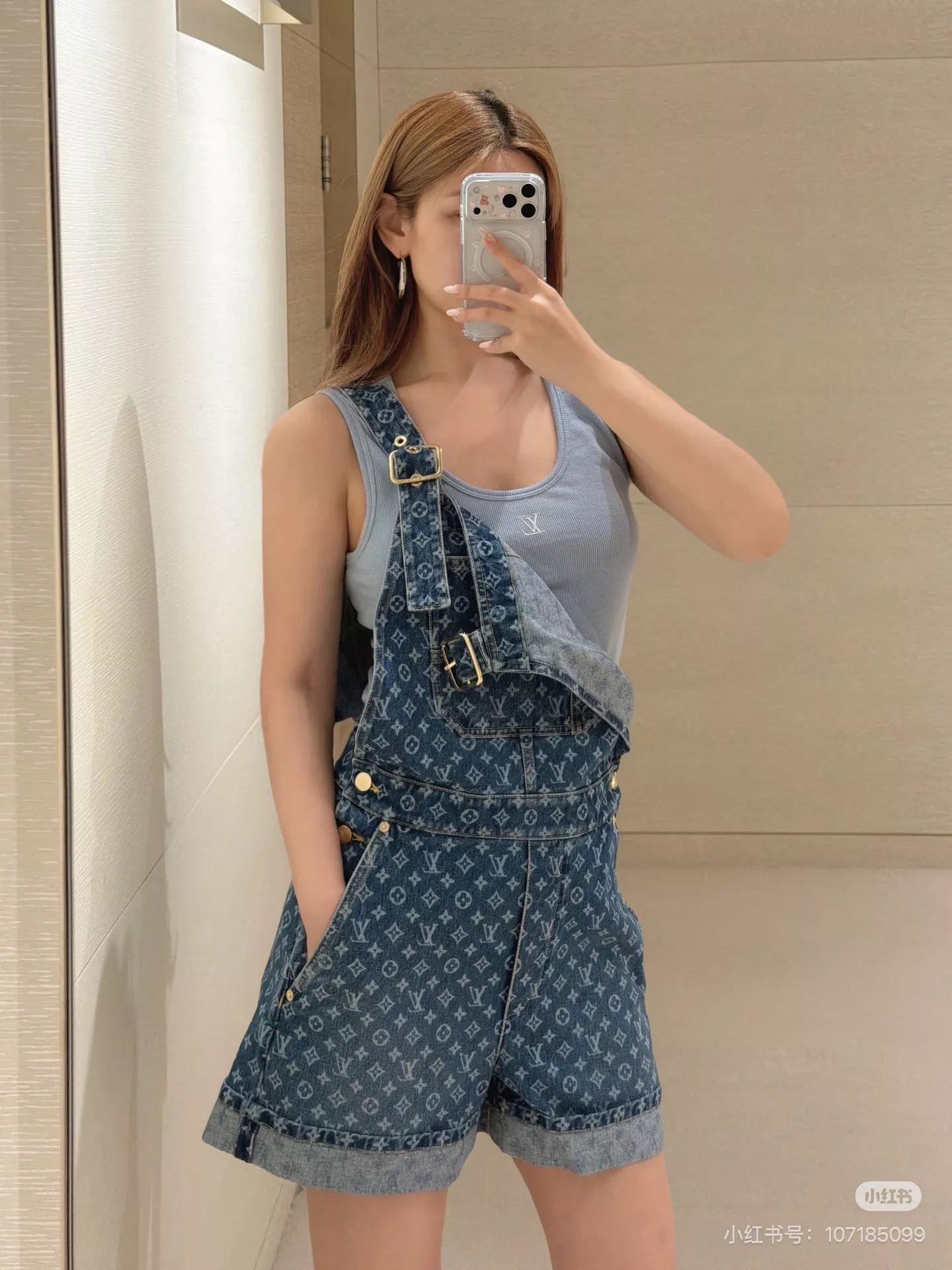 루이비통 모노그램 워싱 데님 오버롤 숏팬츠 상세 이미지 38