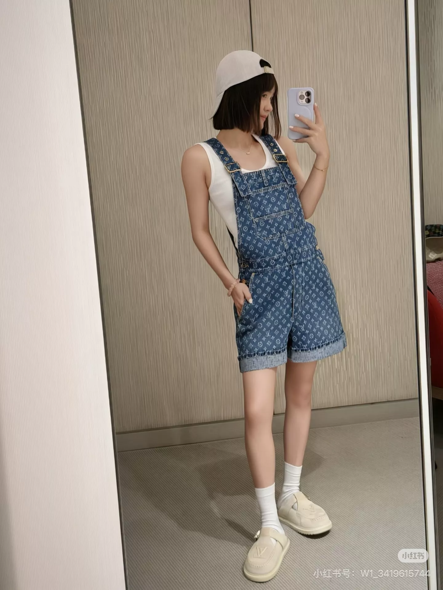 루이비통 모노그램 워싱 데님 오버롤 숏팬츠 상세 이미지 35