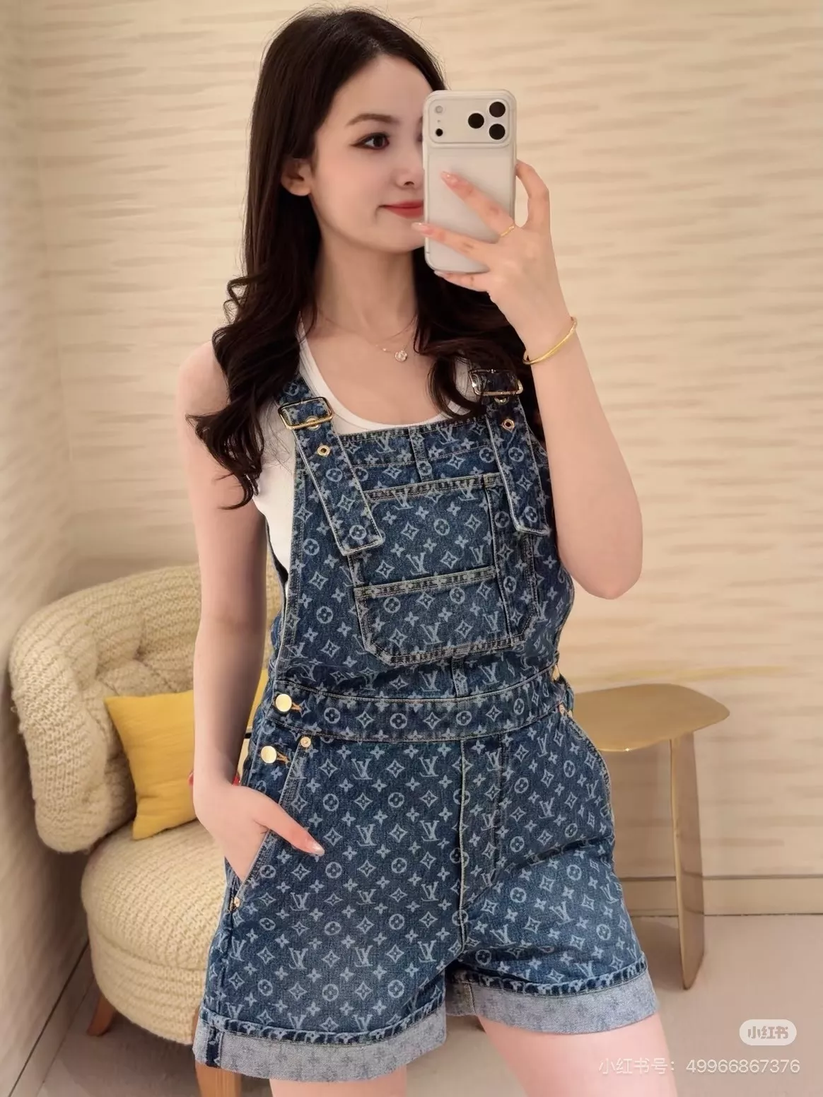 루이비통 모노그램 워싱 데님 오버롤 숏팬츠 상세 이미지 54