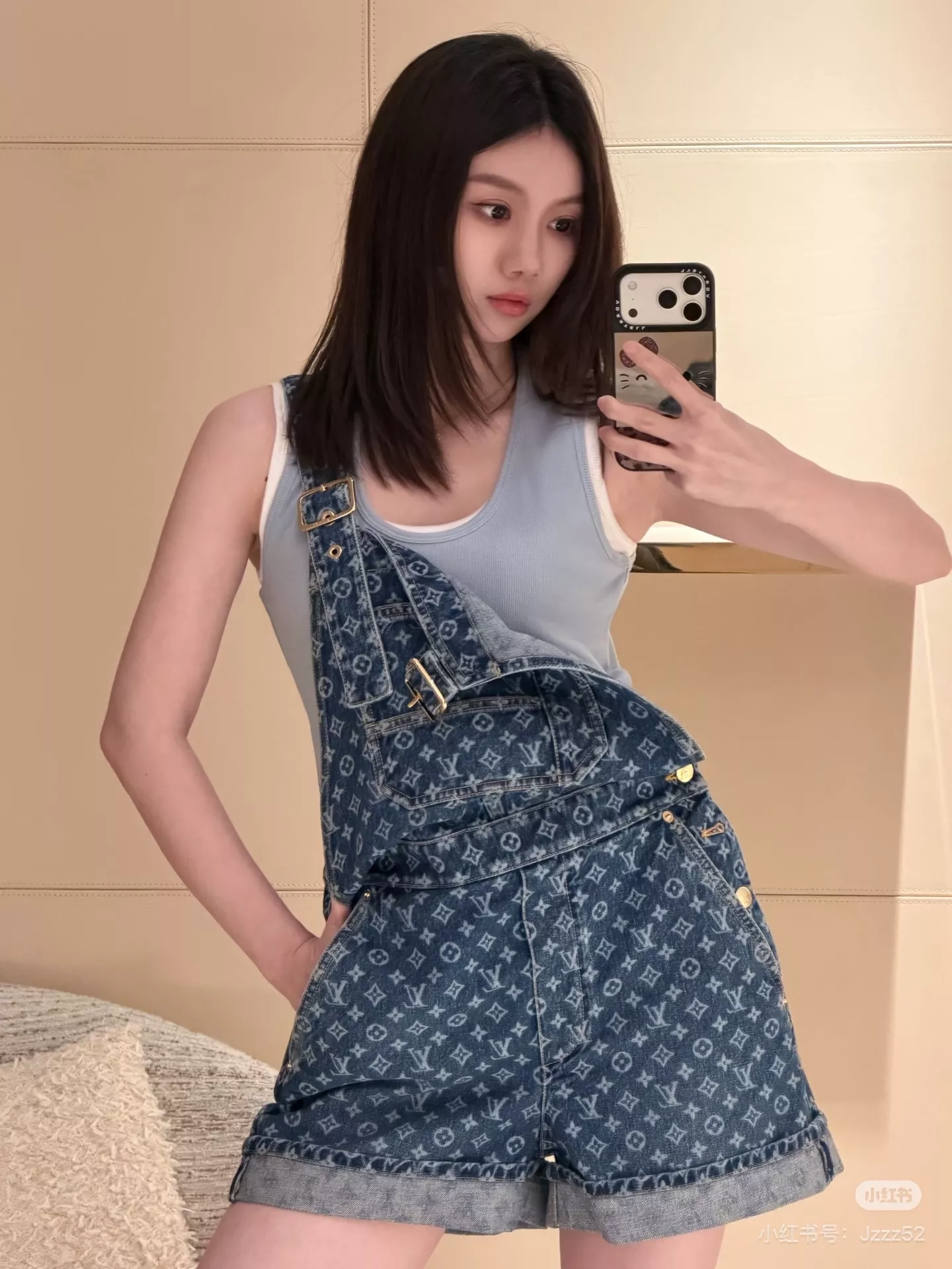 루이비통 모노그램 워싱 데님 오버롤 숏팬츠 상세 이미지 64
