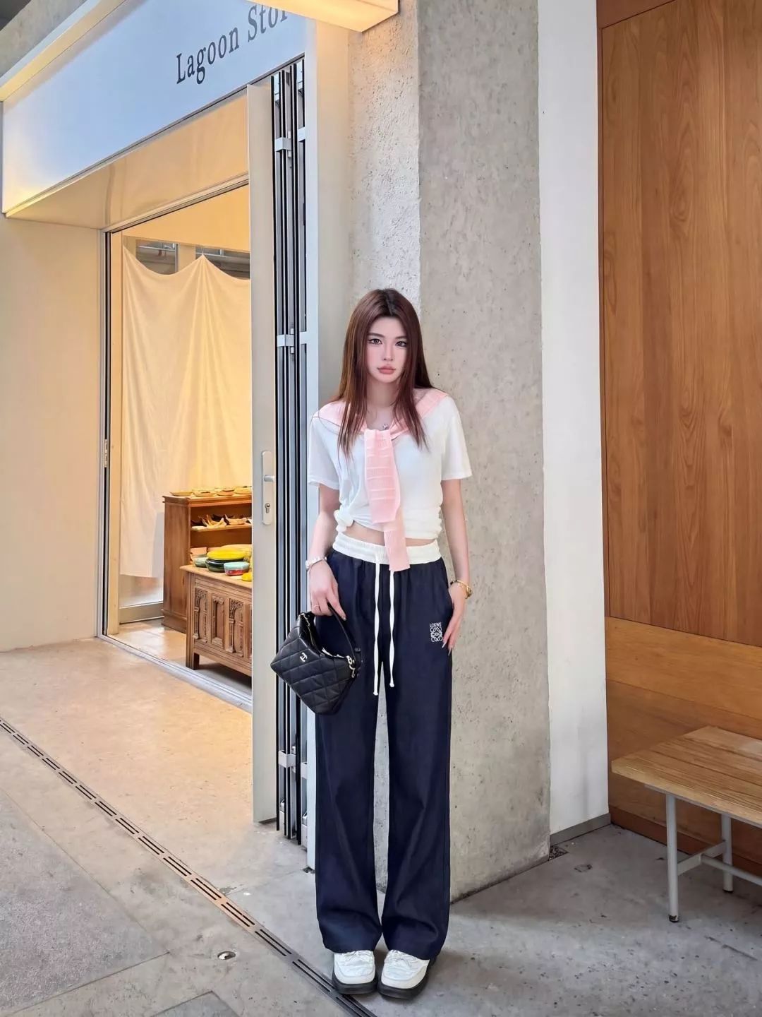 로에베 배색 허리밴드 와이드 팬츠 상세 이미지 28