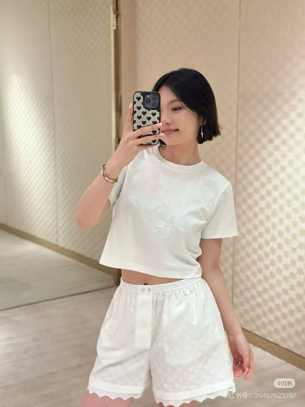 루이비통 화이트 자카드 밴딩 스커트 상세 이미지 23