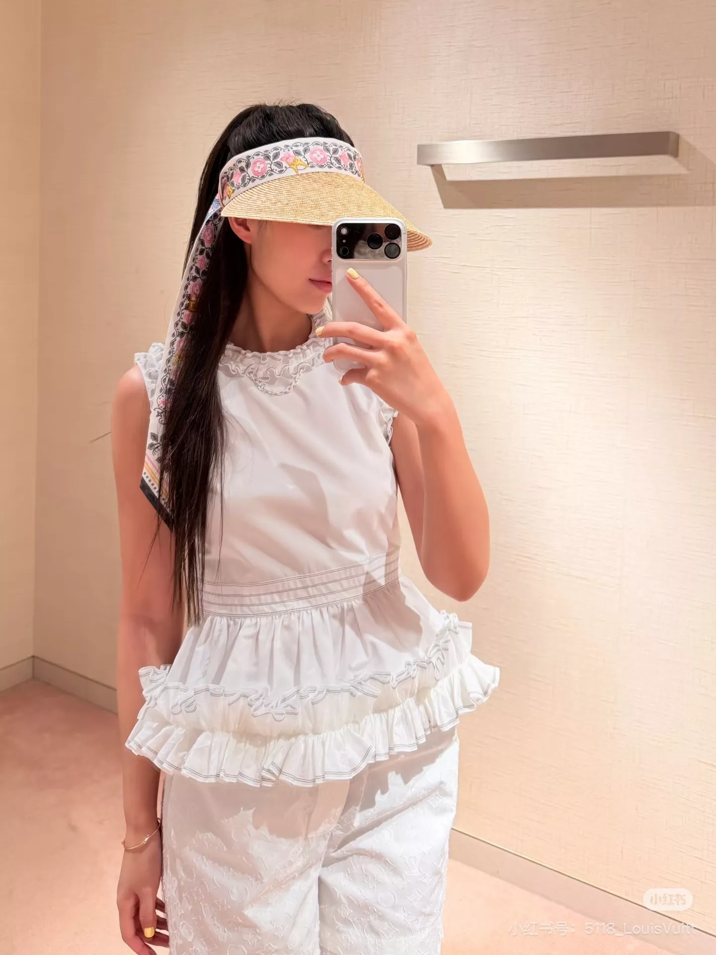 루이비통 화이트 자카드 밴딩 스커트 상세 이미지 17