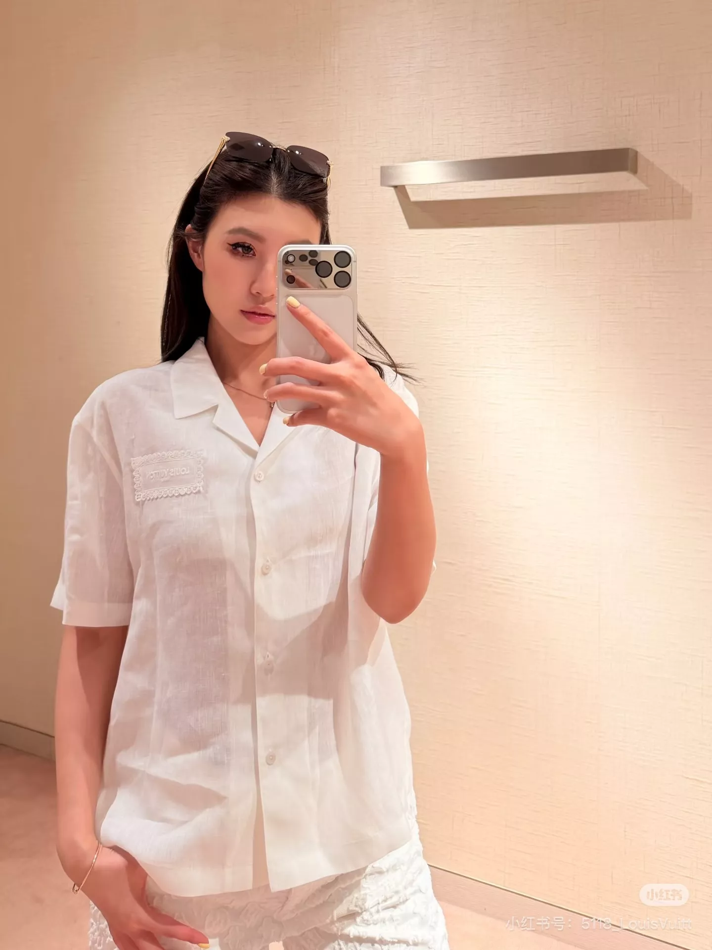 루이비통 화이트 자카드 밴딩 스커트 상세 이미지 19