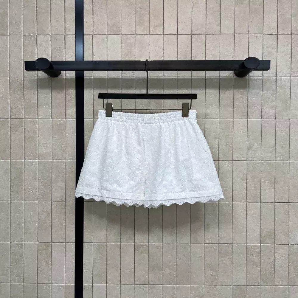 루이비통 화이트 자카드 밴딩 스커트