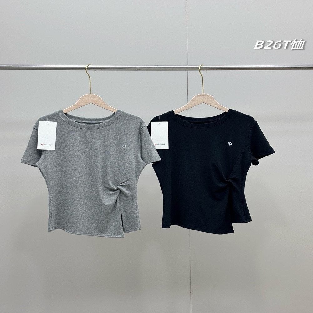룰루레몬 언밸런스 밑단 셔링 슬림핏 탑