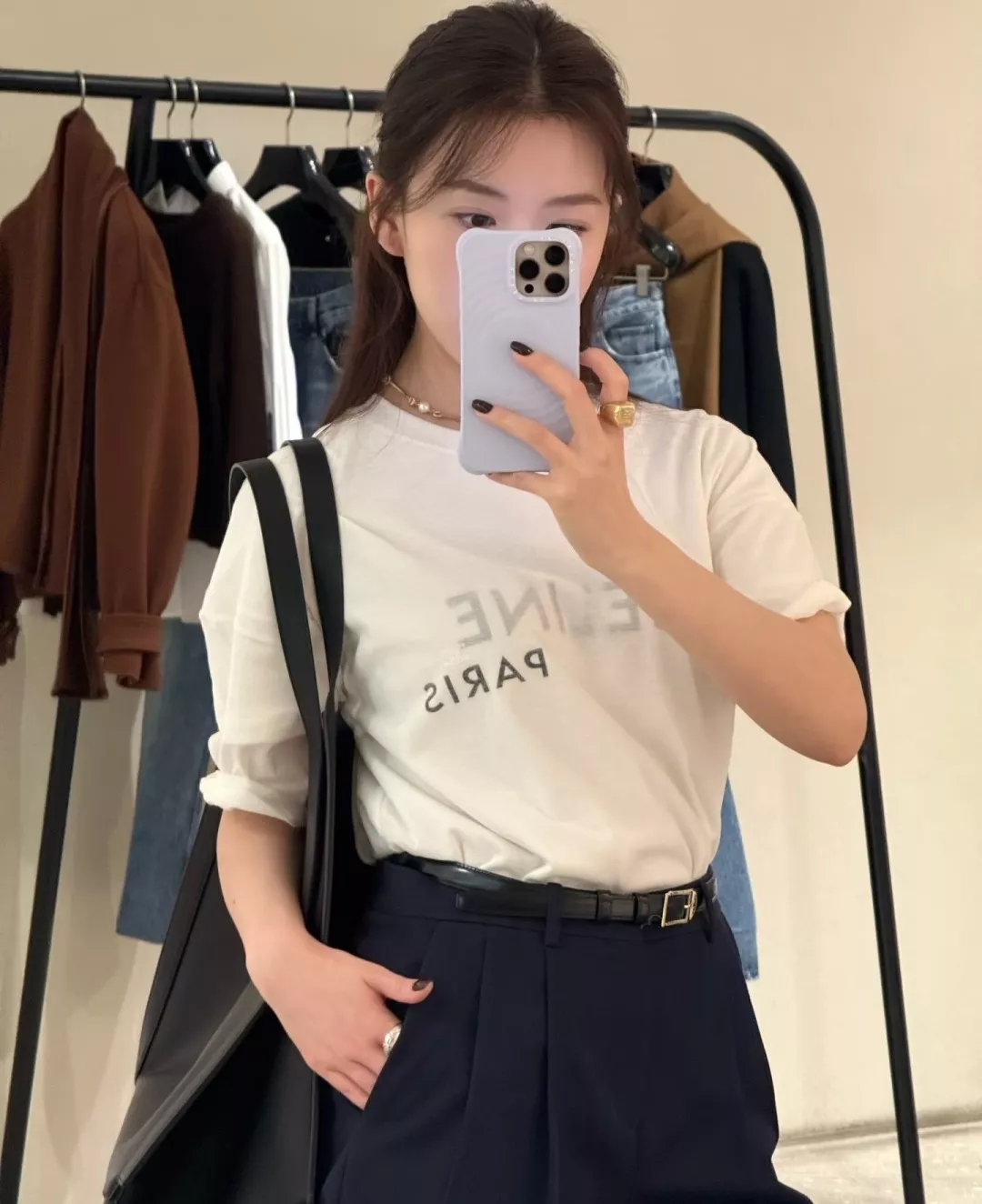 셀린느 더블 로고 포인트 루즈핏 티 상세 이미지 11