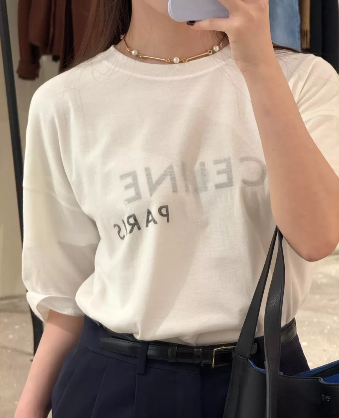 셀린느 더블 로고 포인트 루즈핏 티 상세 이미지 10
