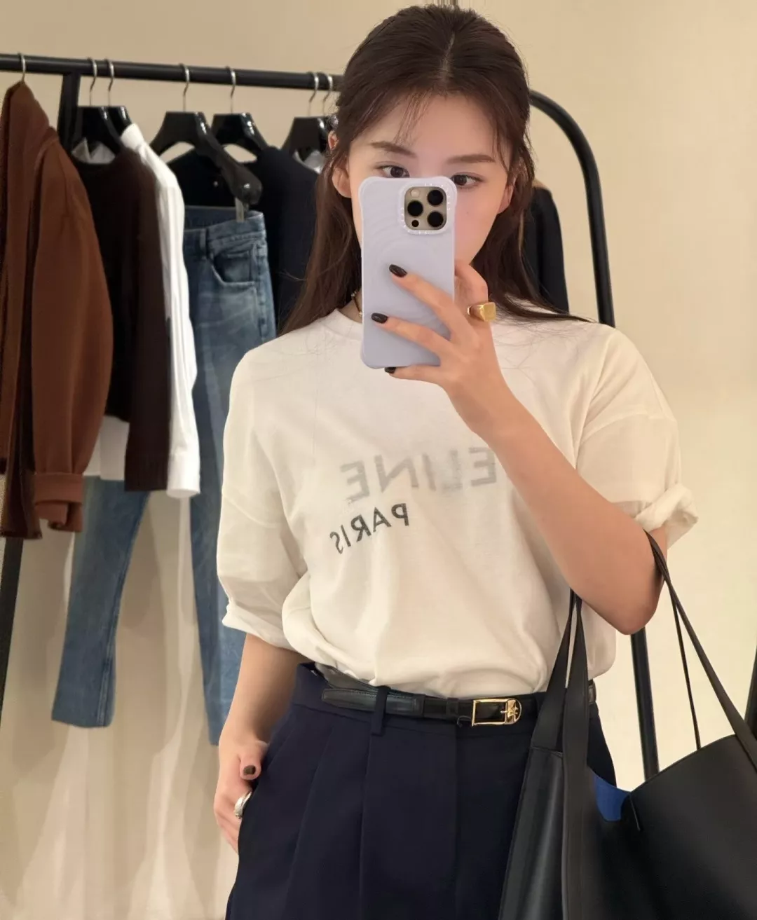 셀린느 더블 로고 포인트 루즈핏 티 상세 이미지 12