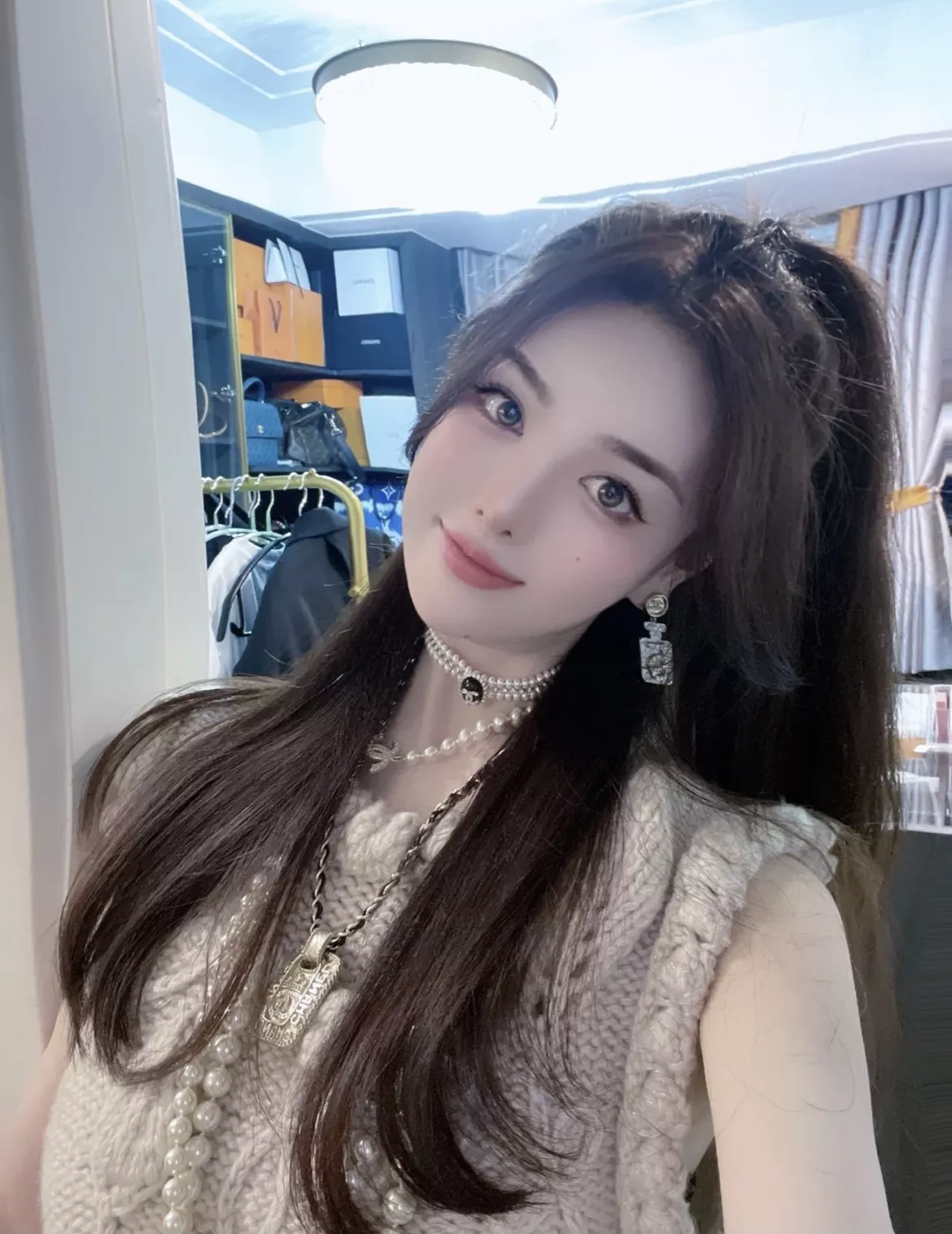 샤넬 진주 더블 라인 초커 네크리스 상세 이미지 33