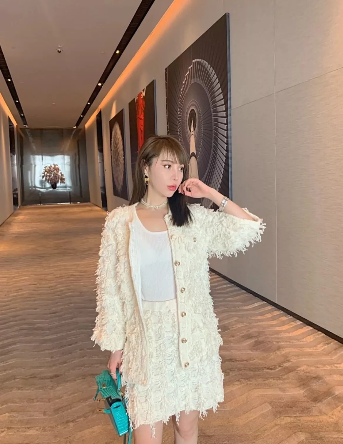 샤넬 진주 더블 라인 초커 네크리스 상세 이미지 10