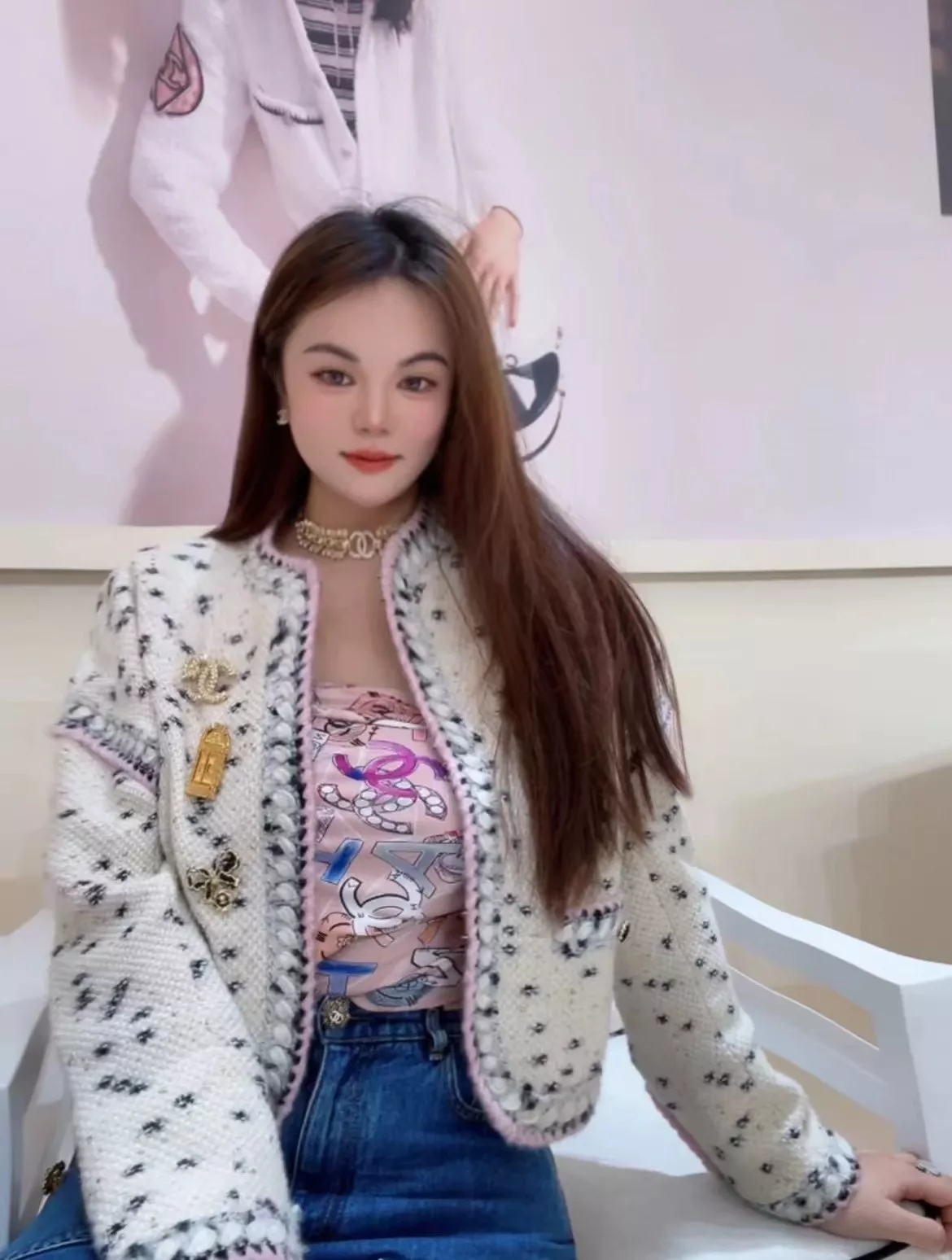 샤넬 빈티지 무드 더블 펜던트 체인 네크리스 상세 이미지 42