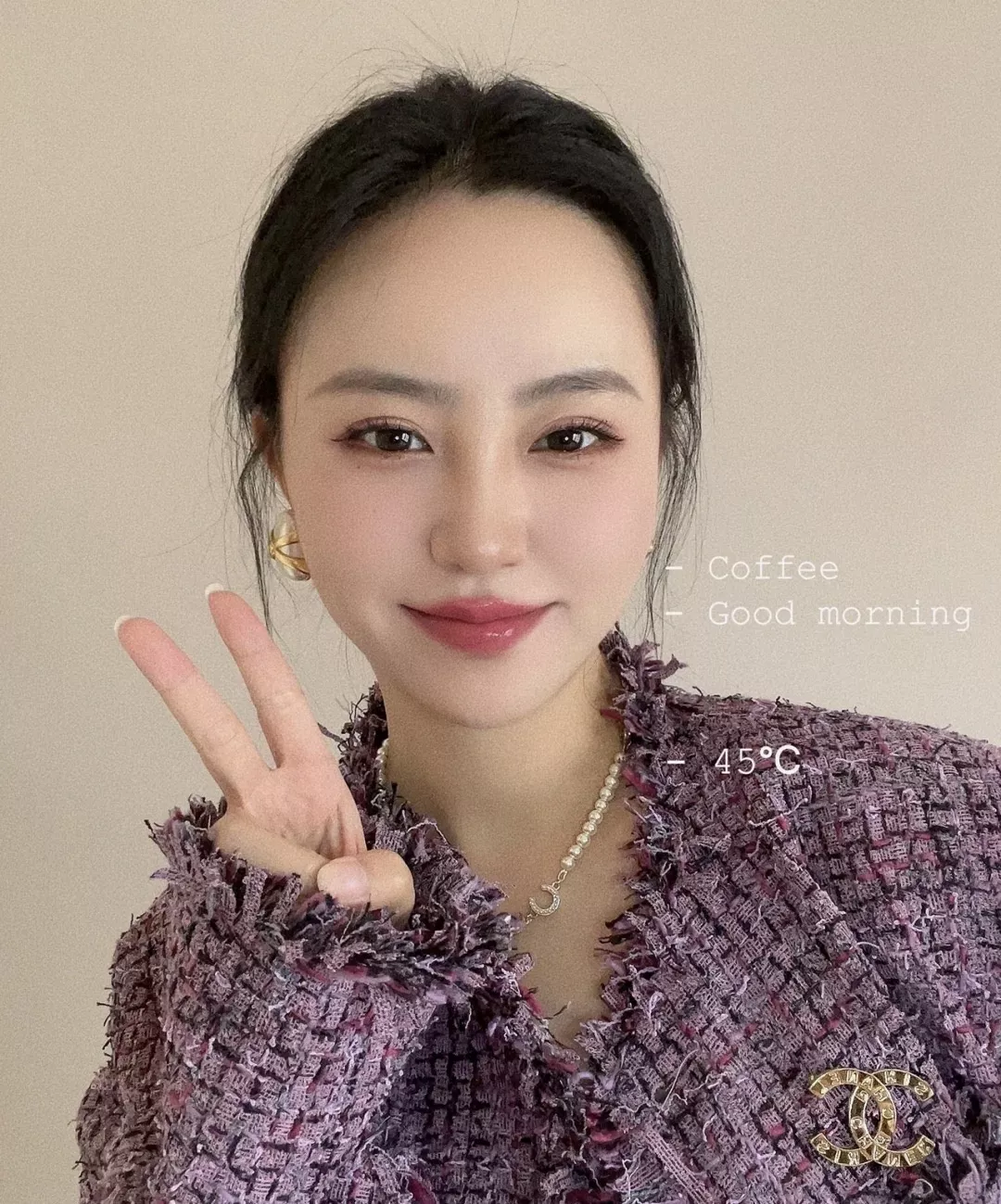 샤넬 진주 하트 참 장식 네크리스 상세 이미지 25