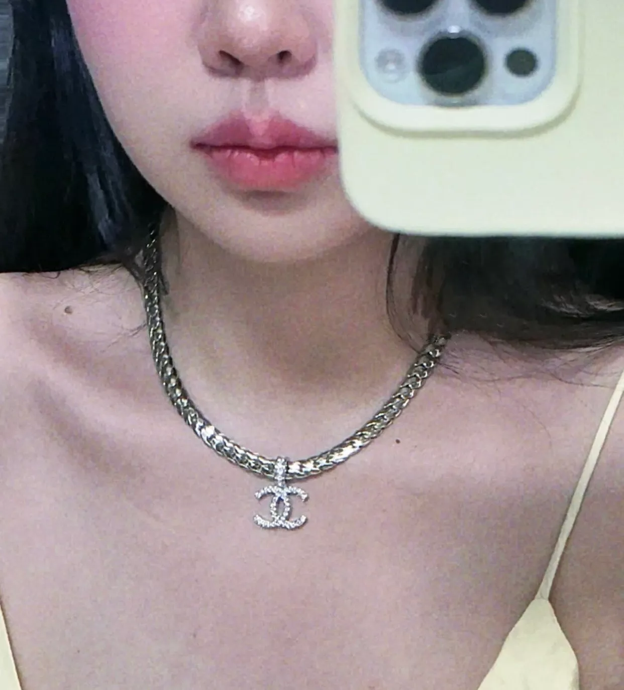 샤넬 체인 장식 펜던트 네크리스 상세 이미지 14