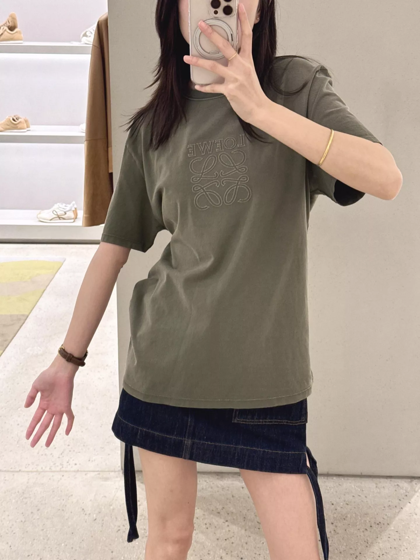 로에베 로고 자수 코튼 오버핏 탑 상세 이미지 26