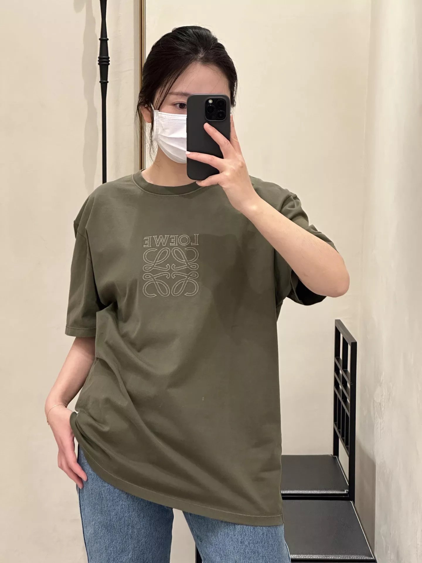 로에베 로고 자수 코튼 오버핏 탑 상세 이미지 30