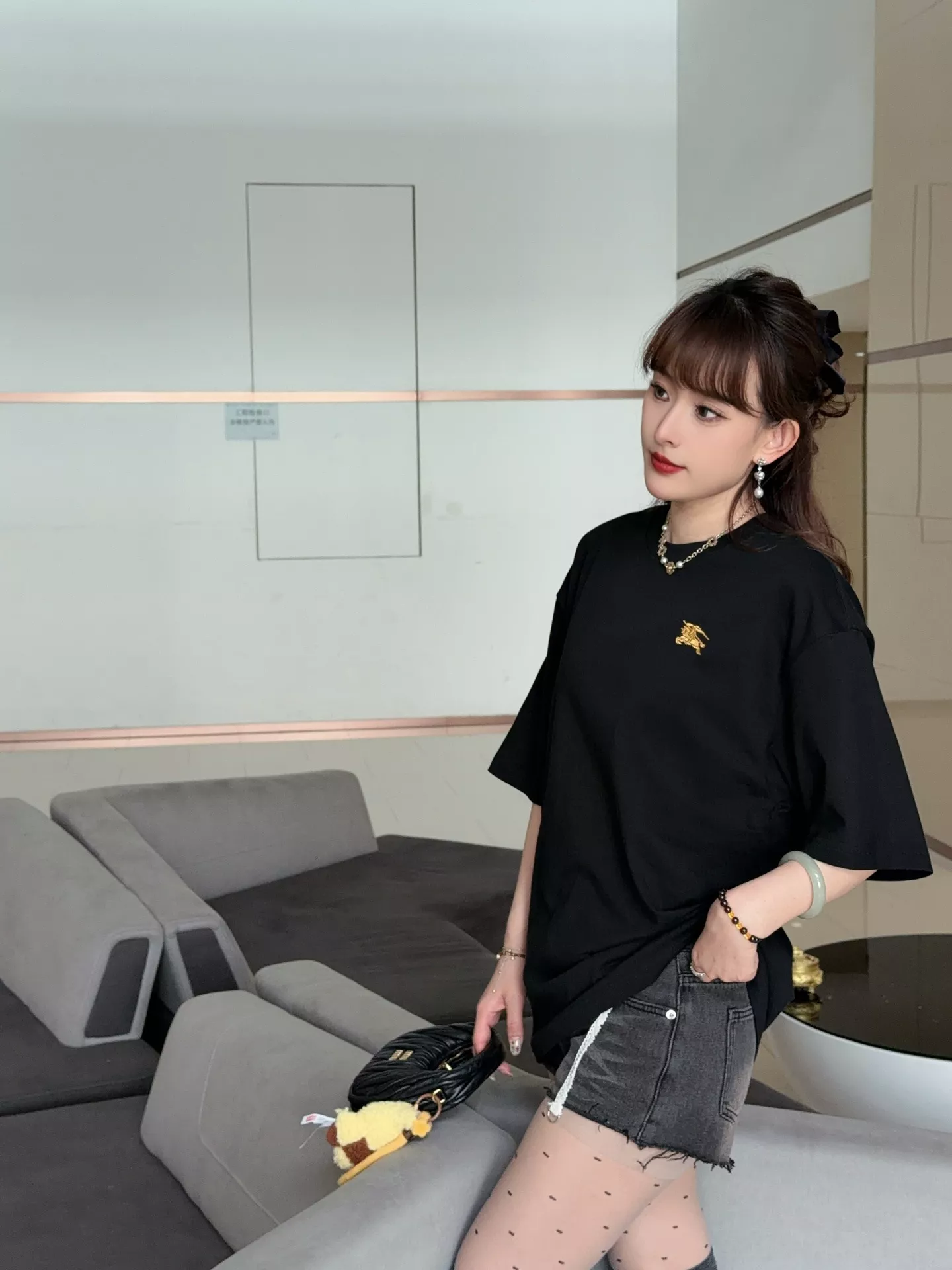 버버리 전마 자수 포인트 코튼 반팔 상의 상세 이미지 17