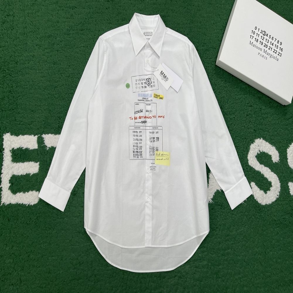 메종마르지엘라 오버핏 롱라인 셔츠